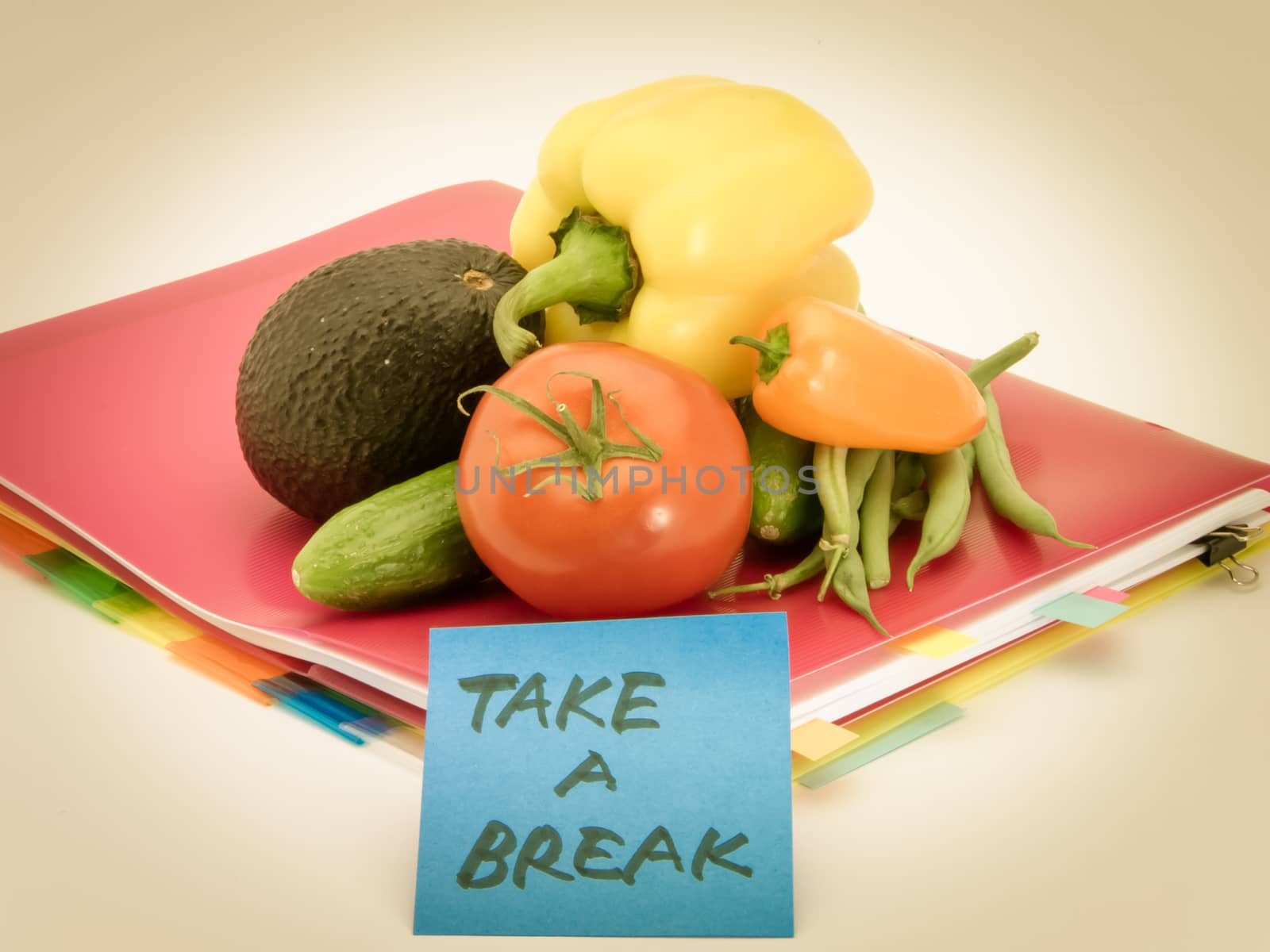 Present of vegetables and messages for careing hard work.