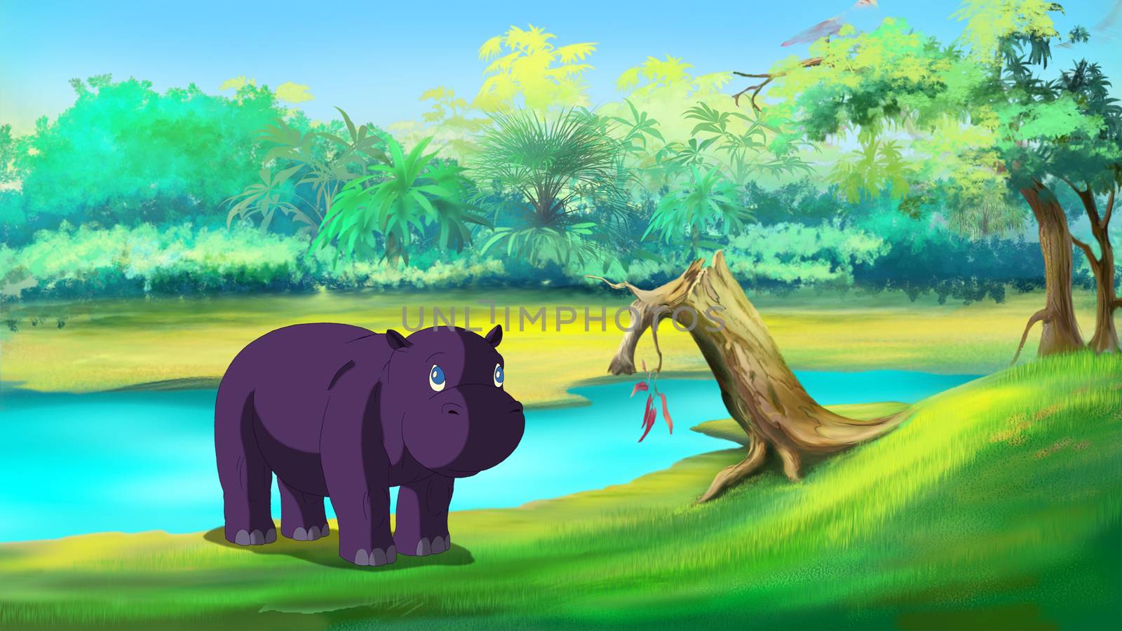 Little Hippo near the River by Multipedia