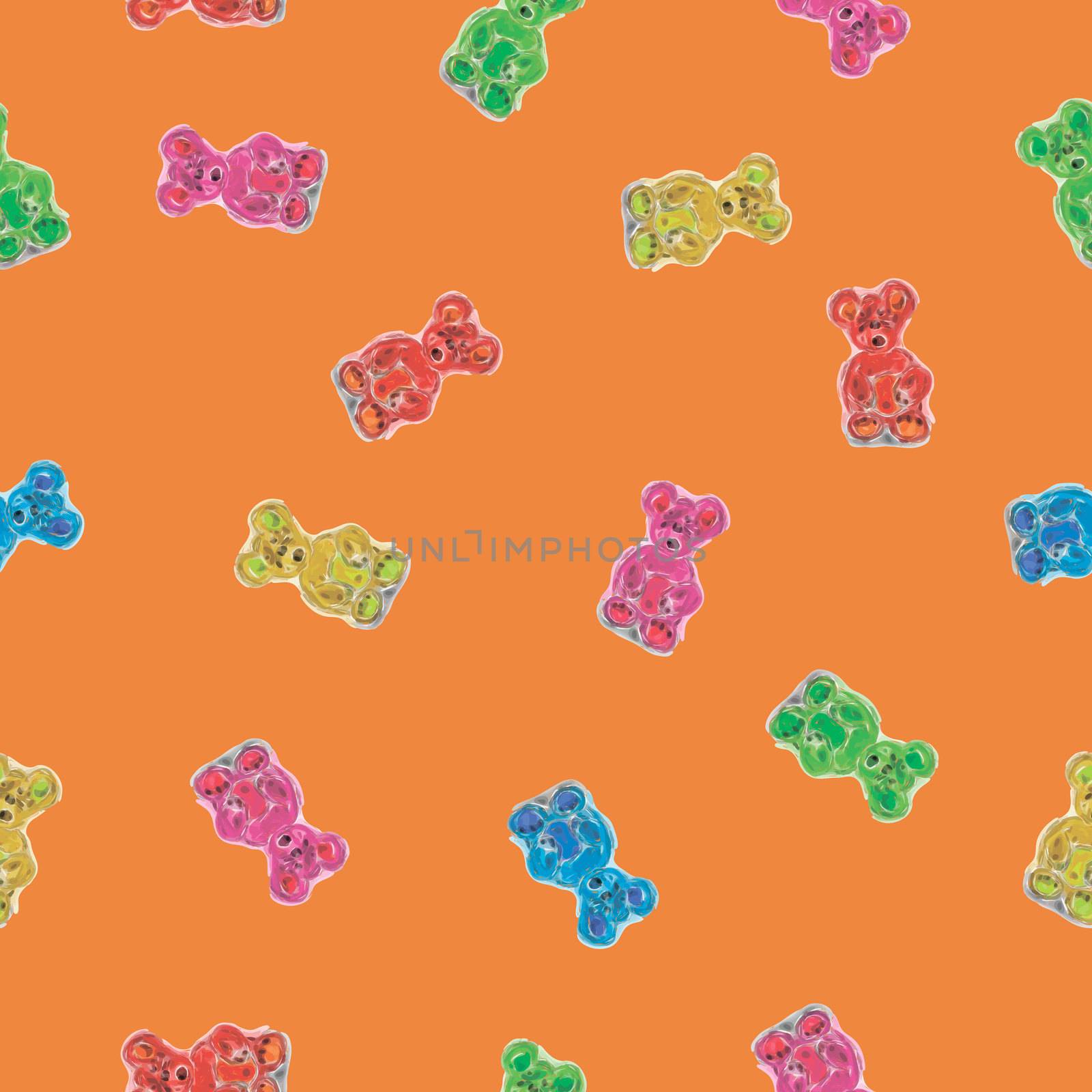 Color Bears Pattern - JPEG Illustration