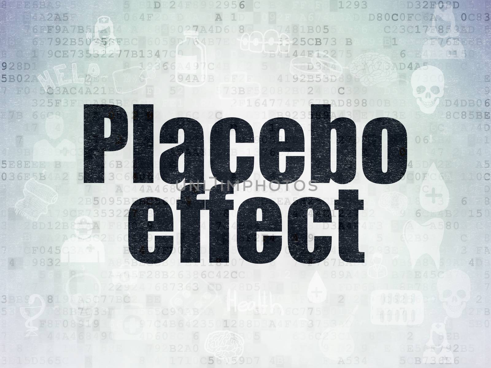 Health concept: Placebo Effect on Digital Data Paper background by maxkabakov