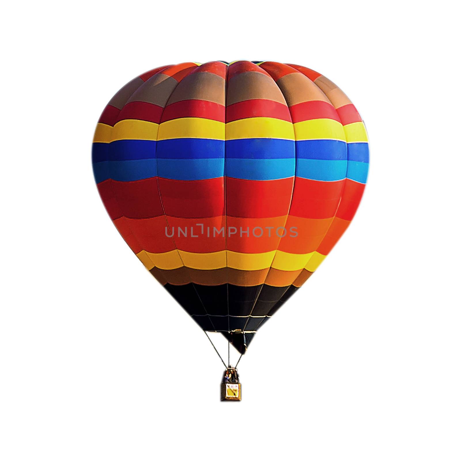 Colorful hot air balloons isolated on white background. by gutarphotoghaphy