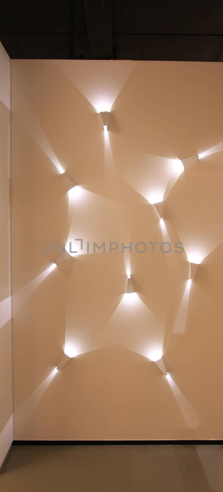 modern led light abstract installation in interior