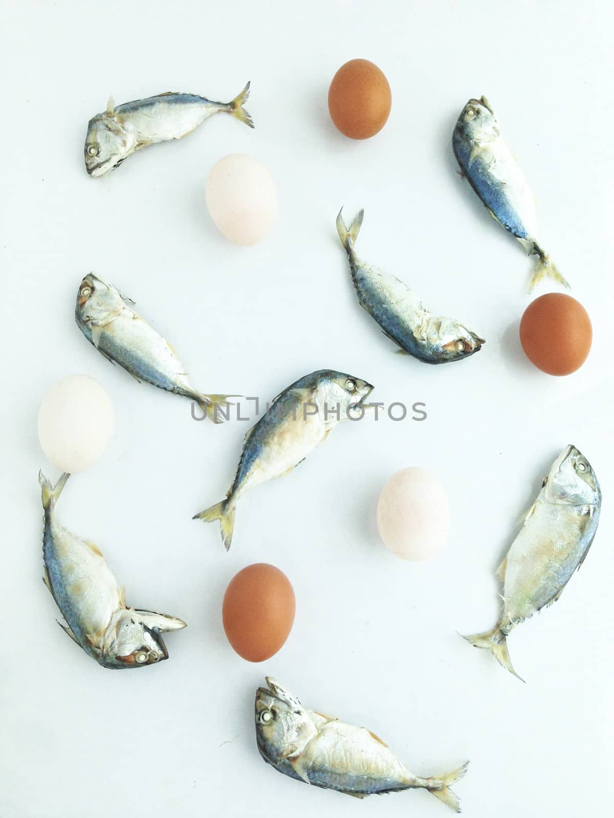 Short mackerel with duck and chicken eggs by Bowonpat