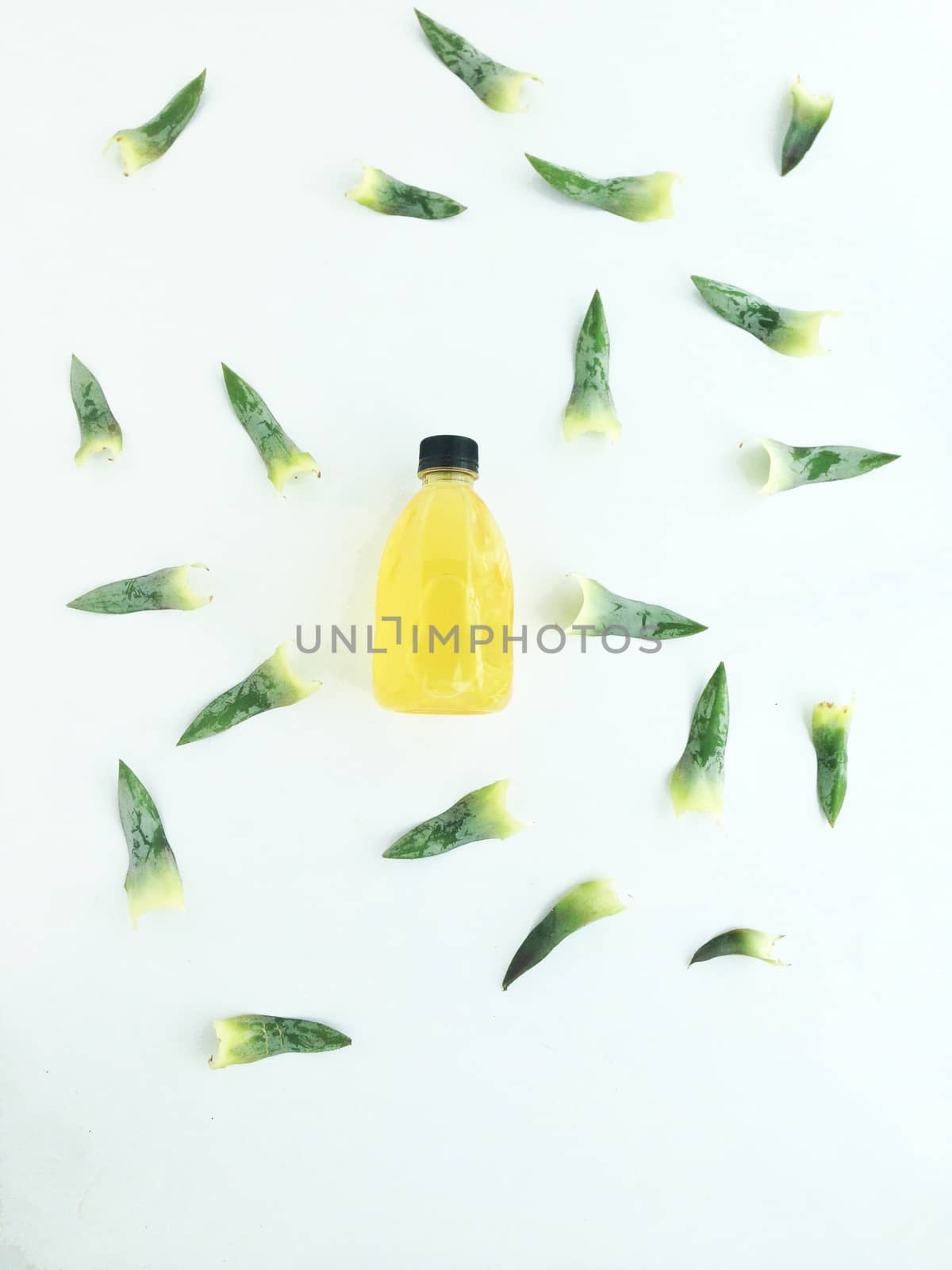 pineapple drinks and leaves by Bowonpat