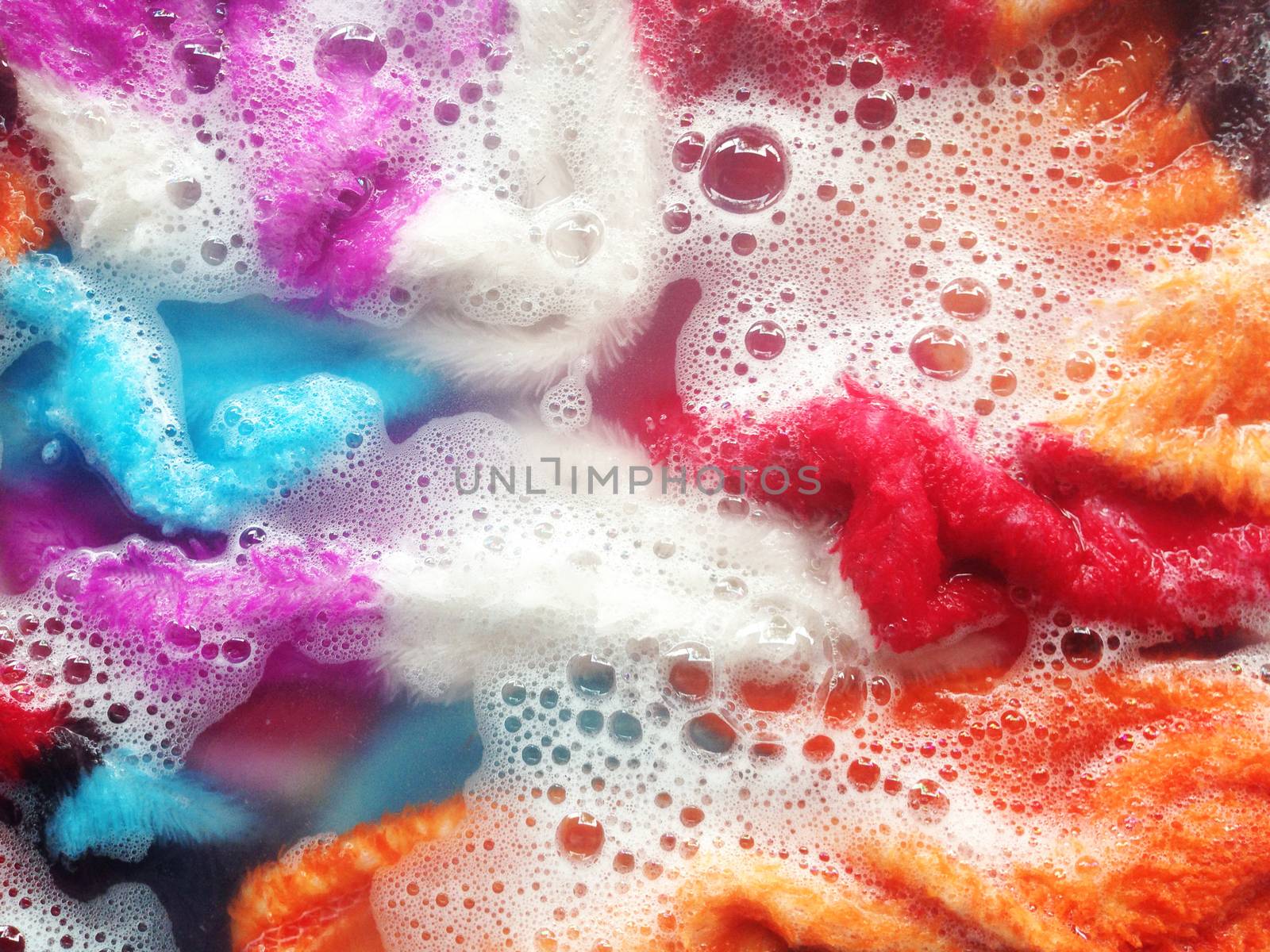 Colorful clean, Soak a cloth before washing by Bowonpat