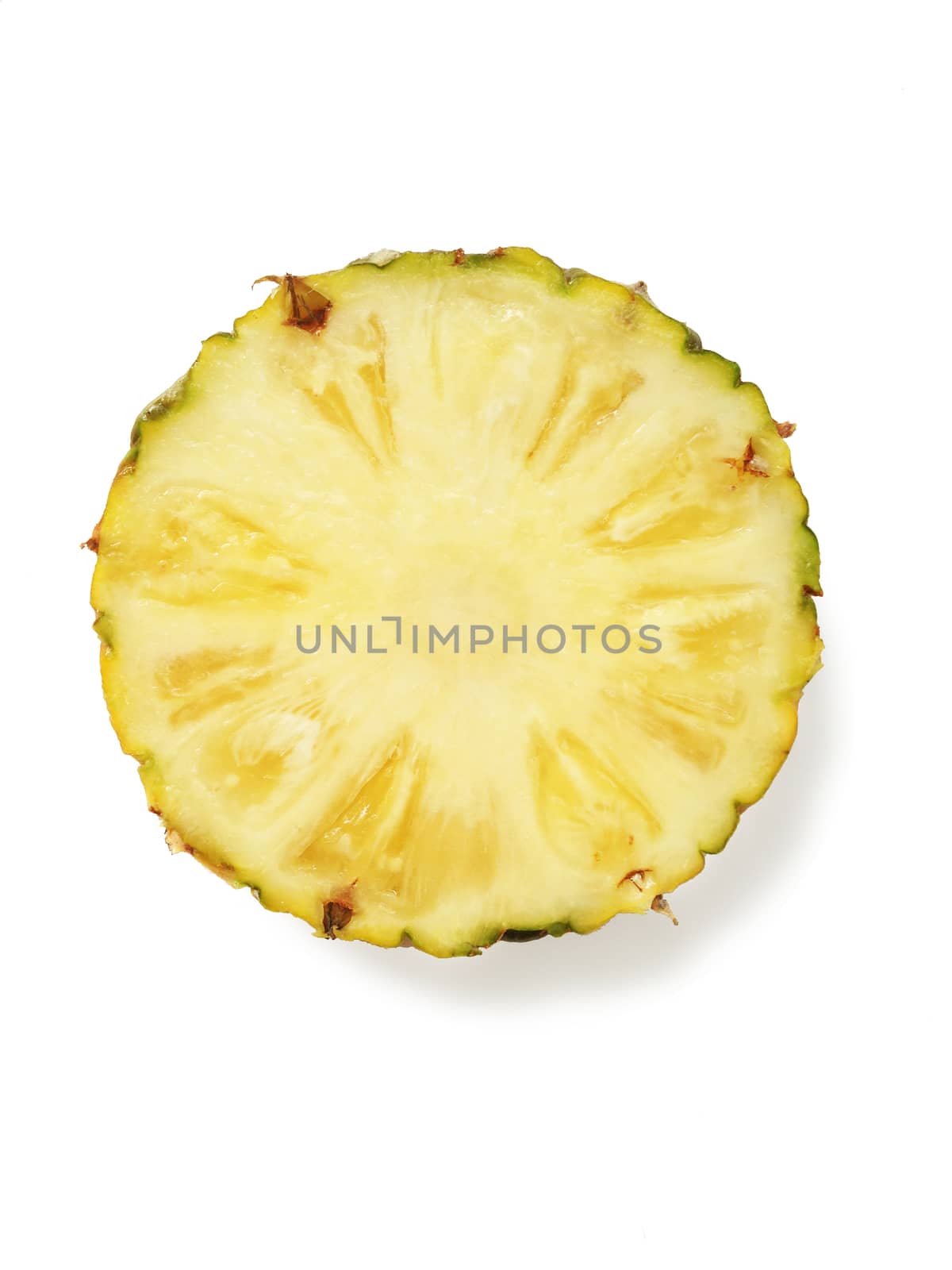 slices of pineapple isolated on white background by Bowonpat