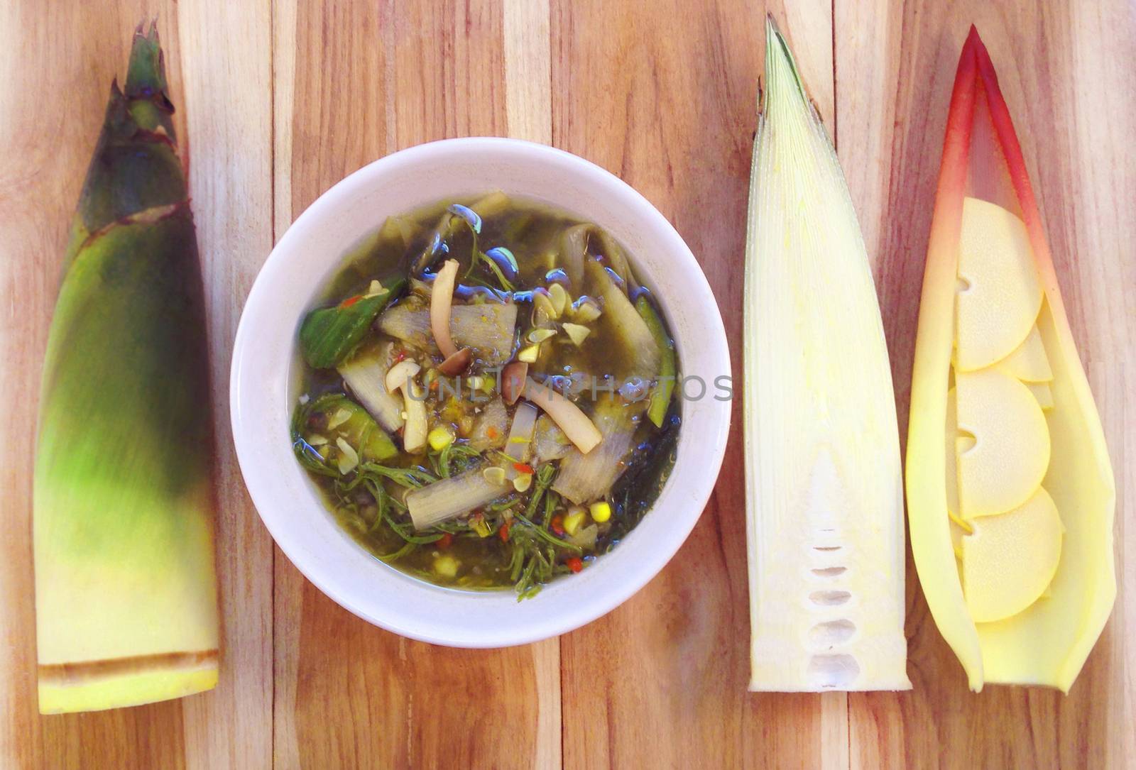 Bamboo shoots Thai soup curry by Bowonpat