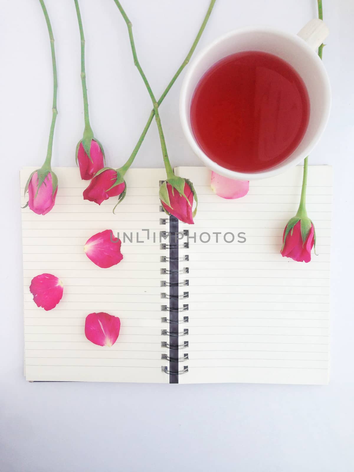 pink rose and sweet drink