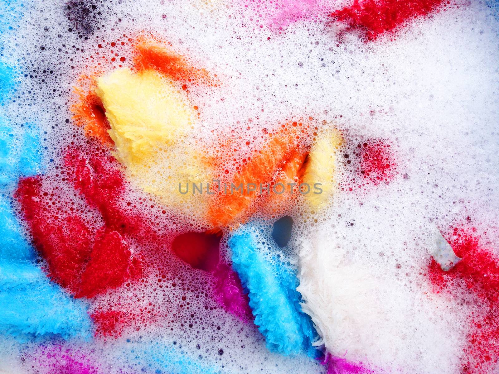 Colorful clean, Soak a cloth before washing by Bowonpat