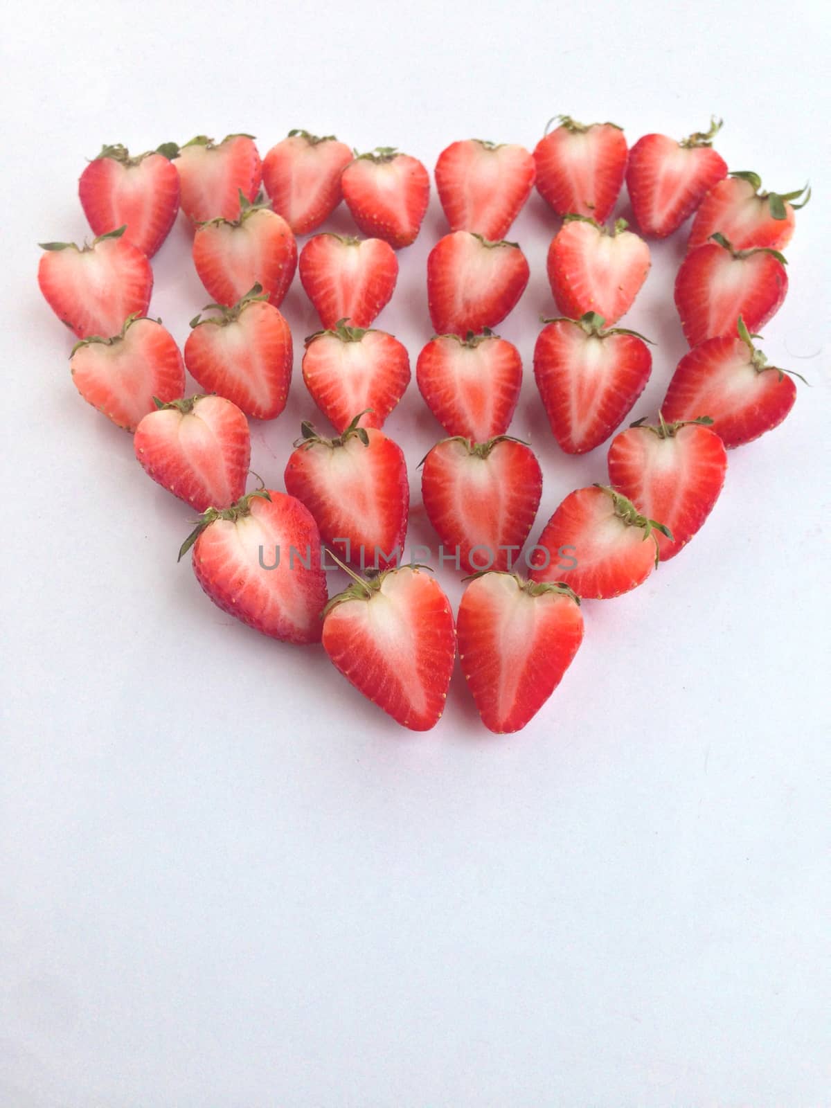 strawberry heart shaped by Bowonpat