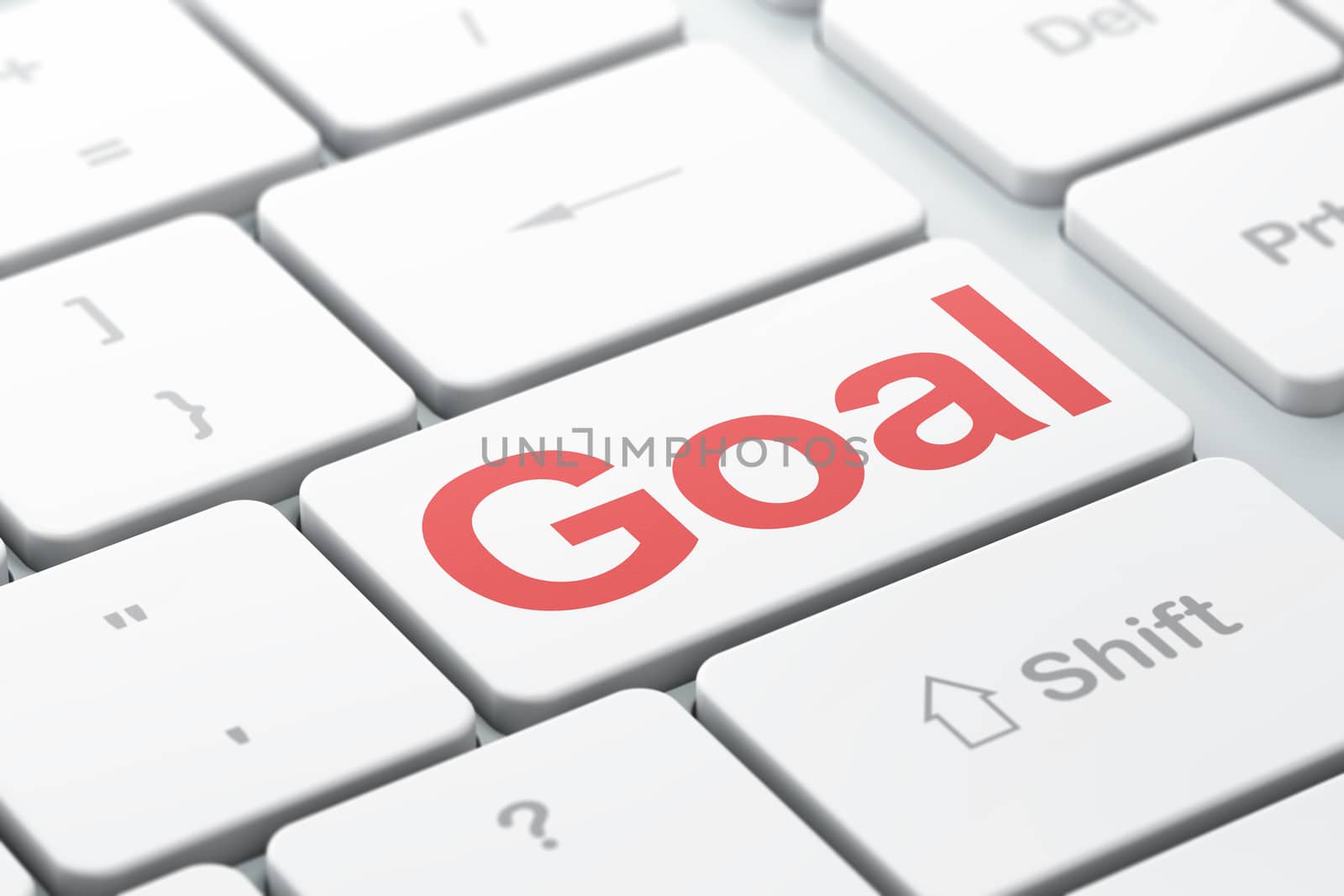 Marketing concept: Goal on computer keyboard background by maxkabakov