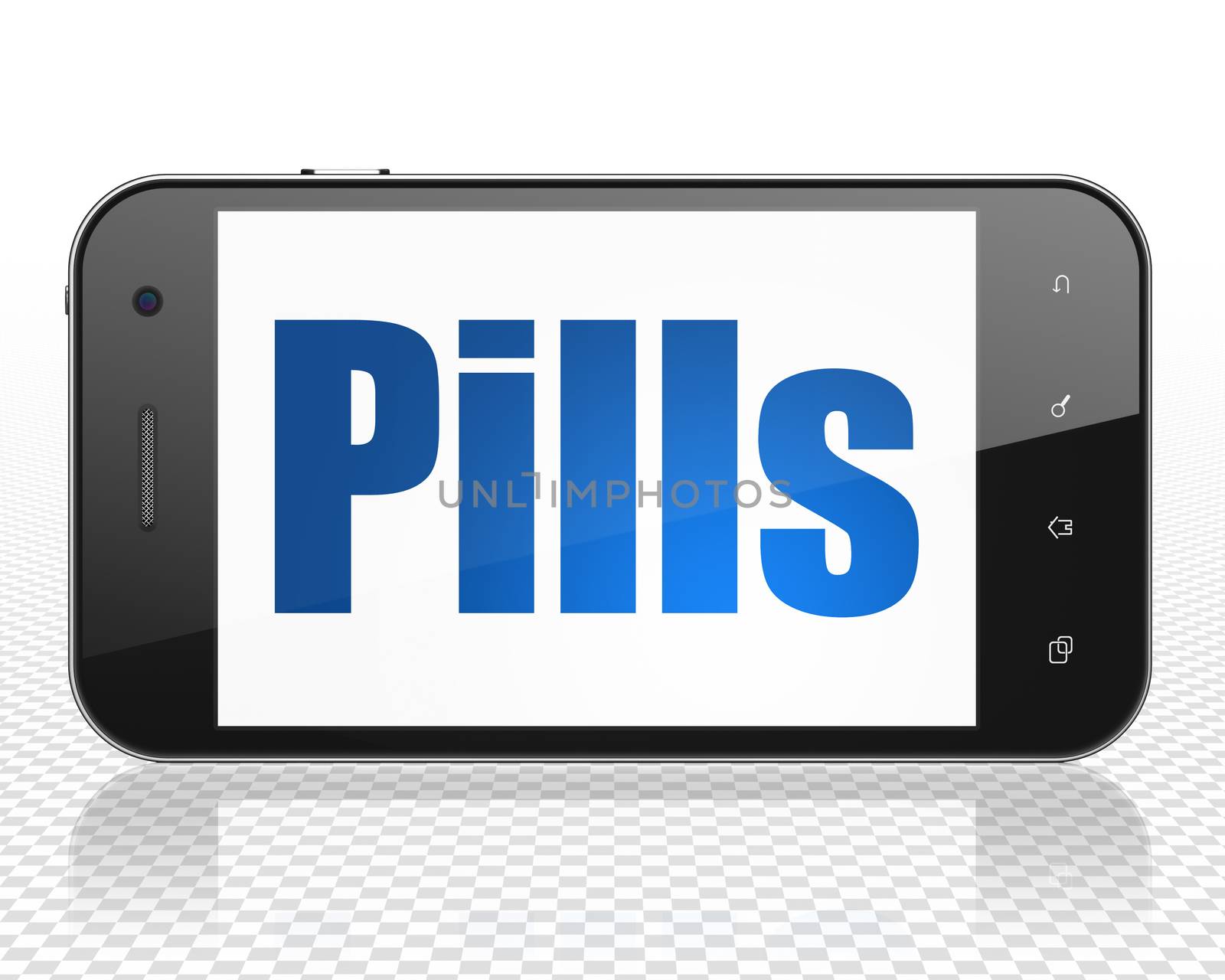 Healthcare concept: Smartphone with Pills on display by maxkabakov