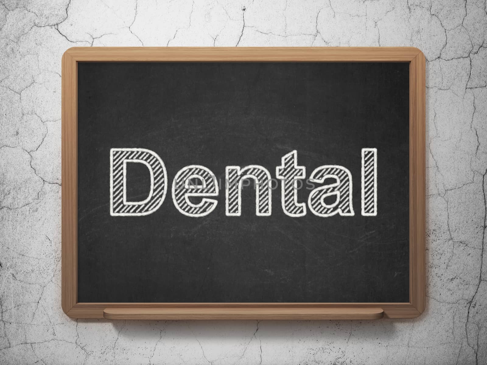 Healthcare concept: text Dental on Black chalkboard on grunge wall background, 3D rendering