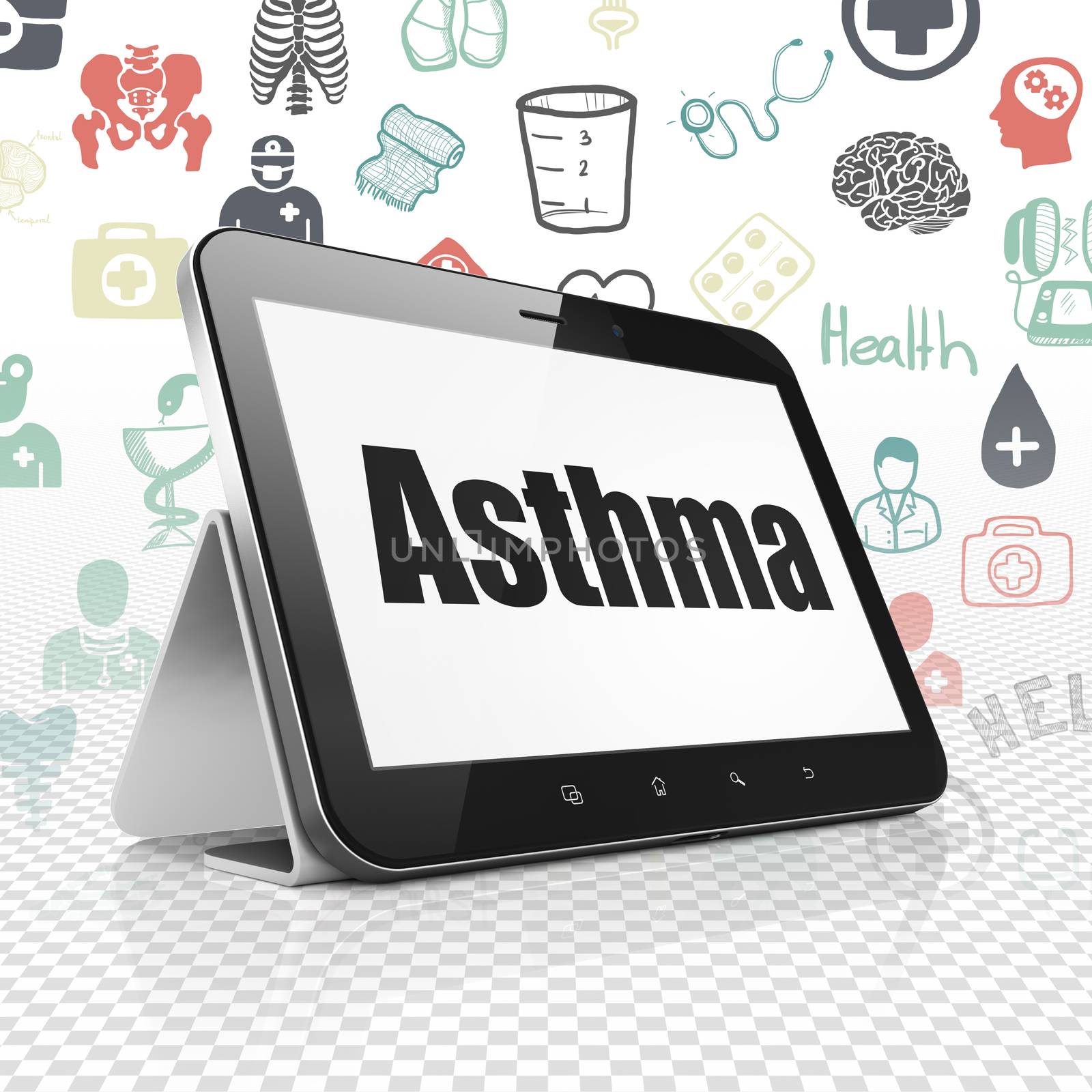 Health concept: Tablet Computer with Asthma on display by maxkabakov