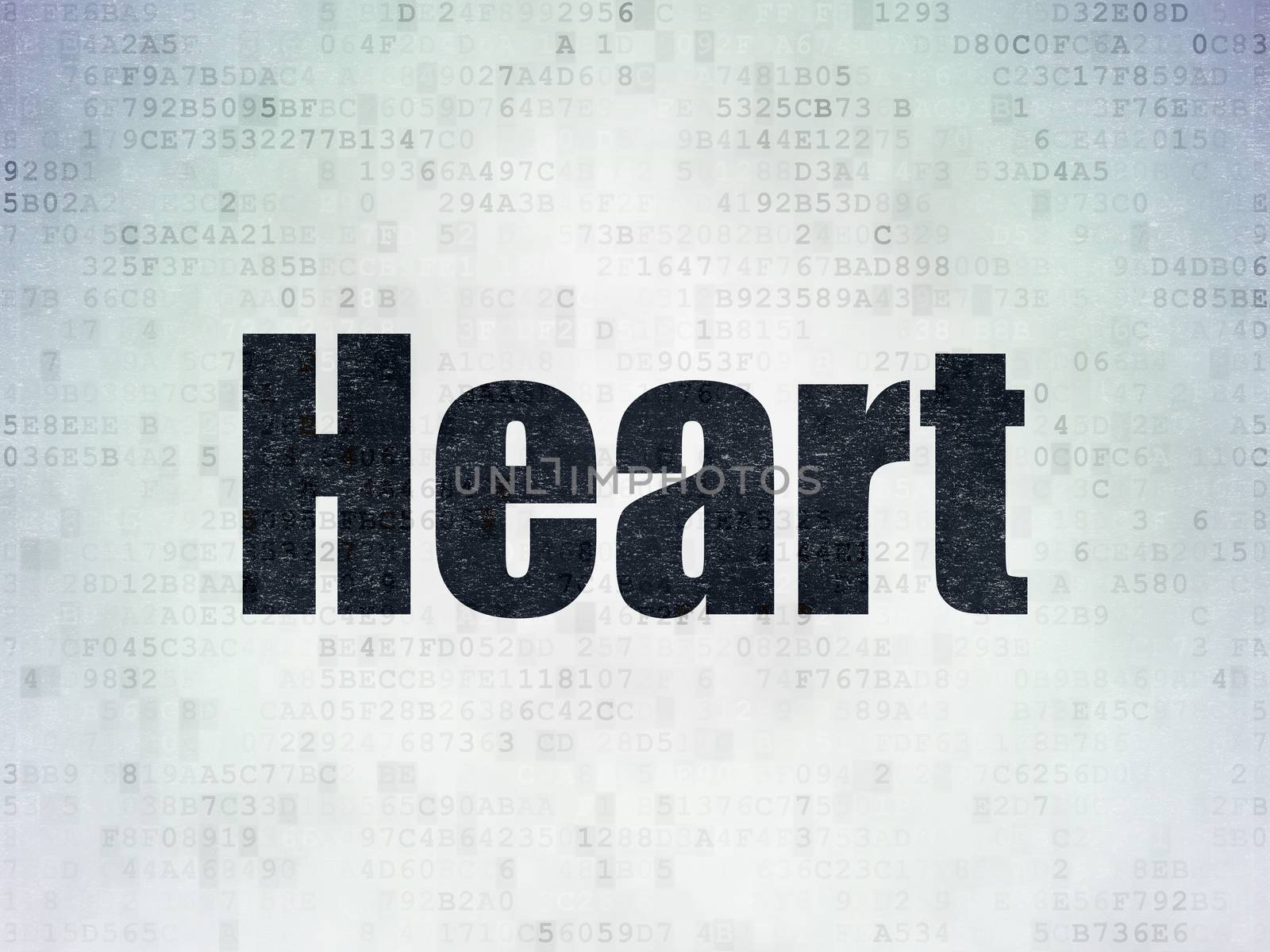 Health concept: Heart on Digital Data Paper background by maxkabakov