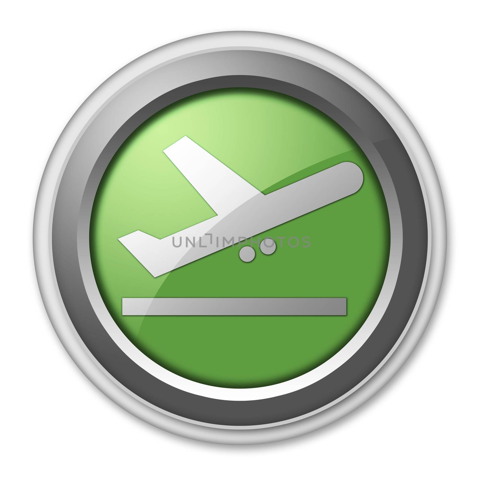 Icon, Button, Pictogram with Airport Departures symbol