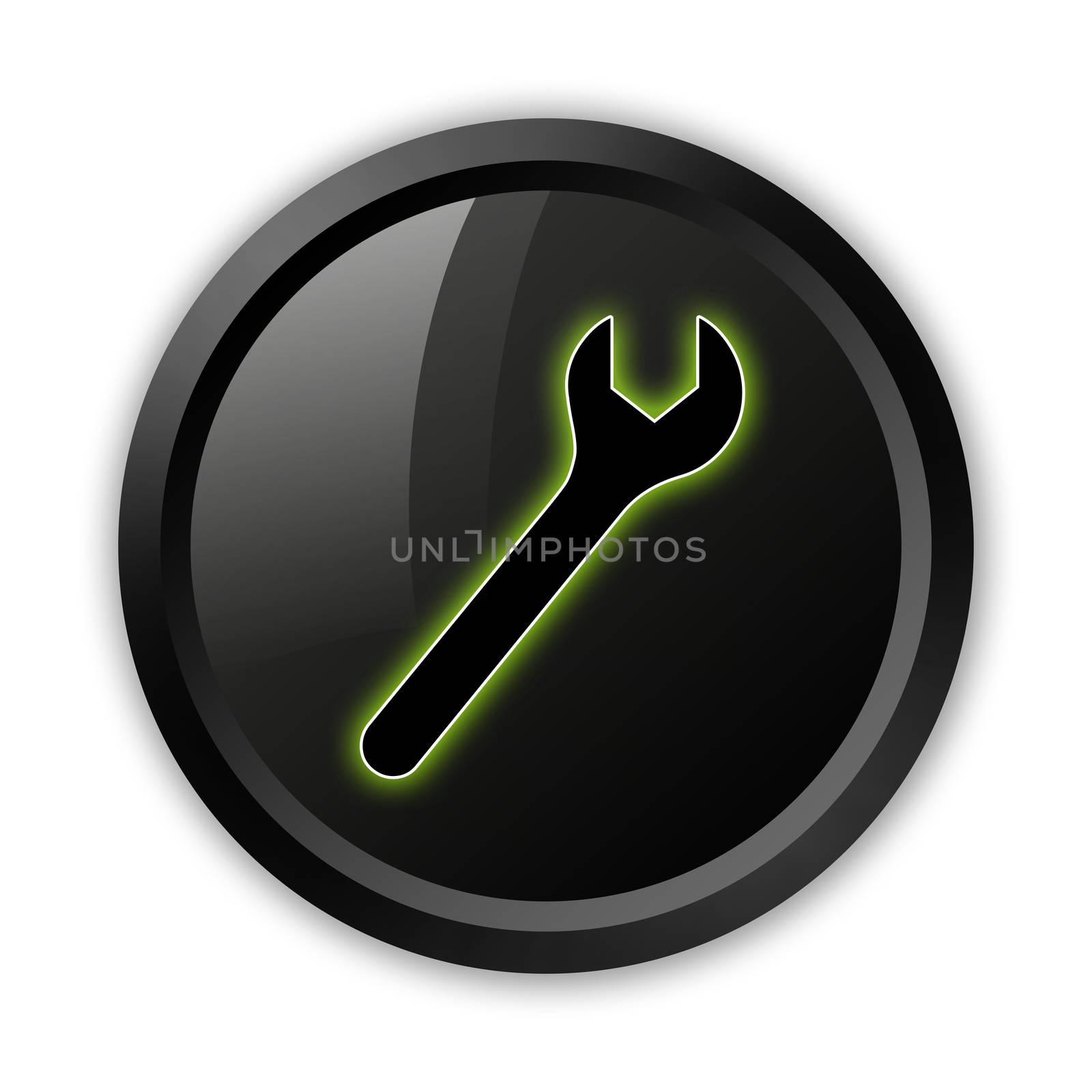 Icon, Button, Pictogram with Mechanic symbol