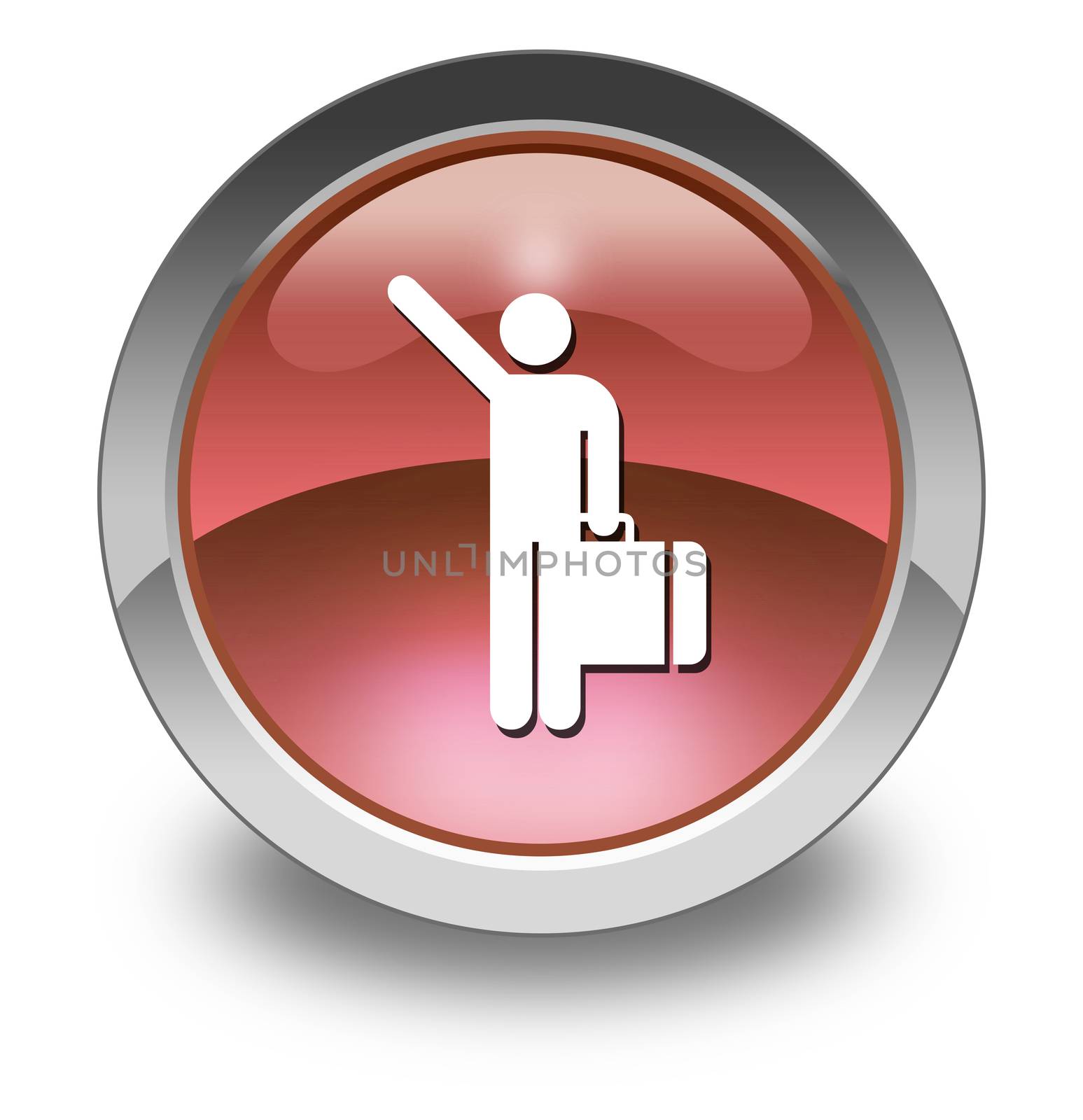 Icon, Button, Pictogram with Arriving Flights symbol