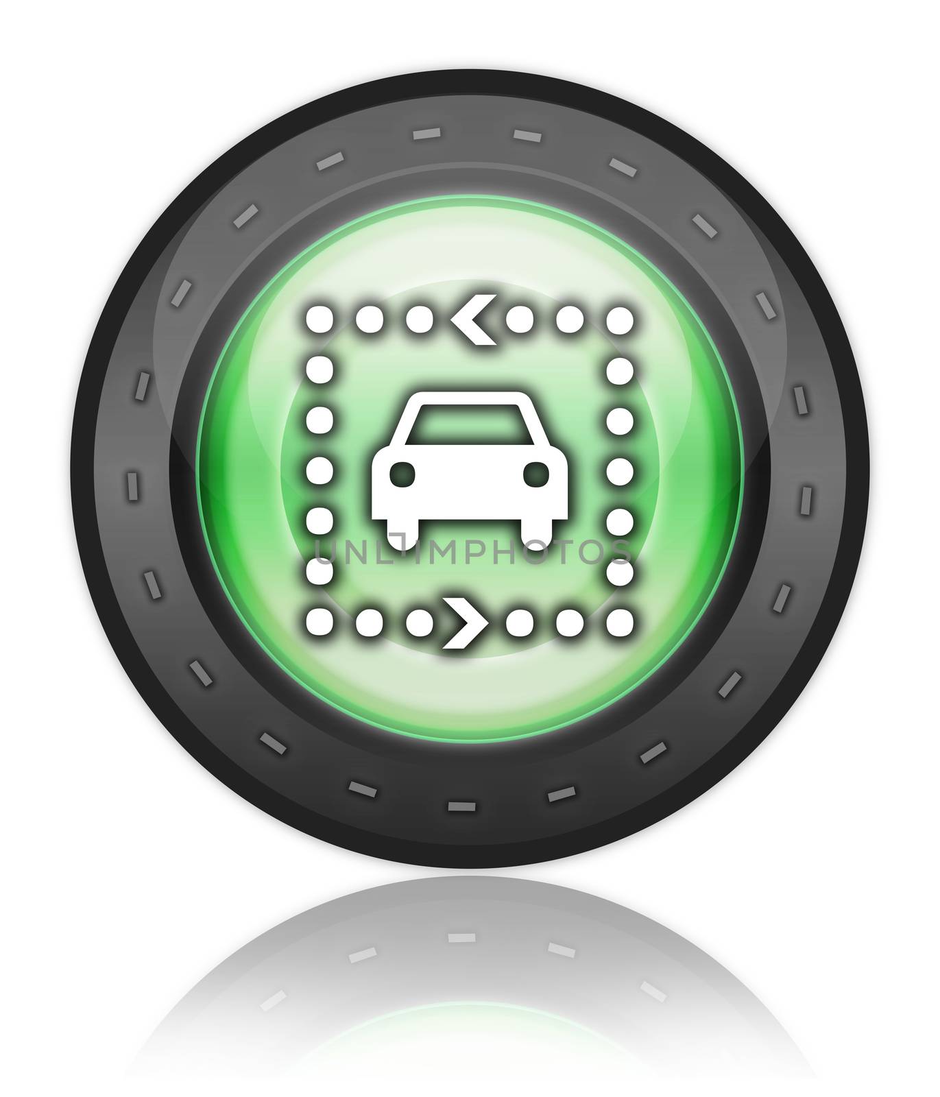 Icon, Button, Pictogram with Driving Tour symbol