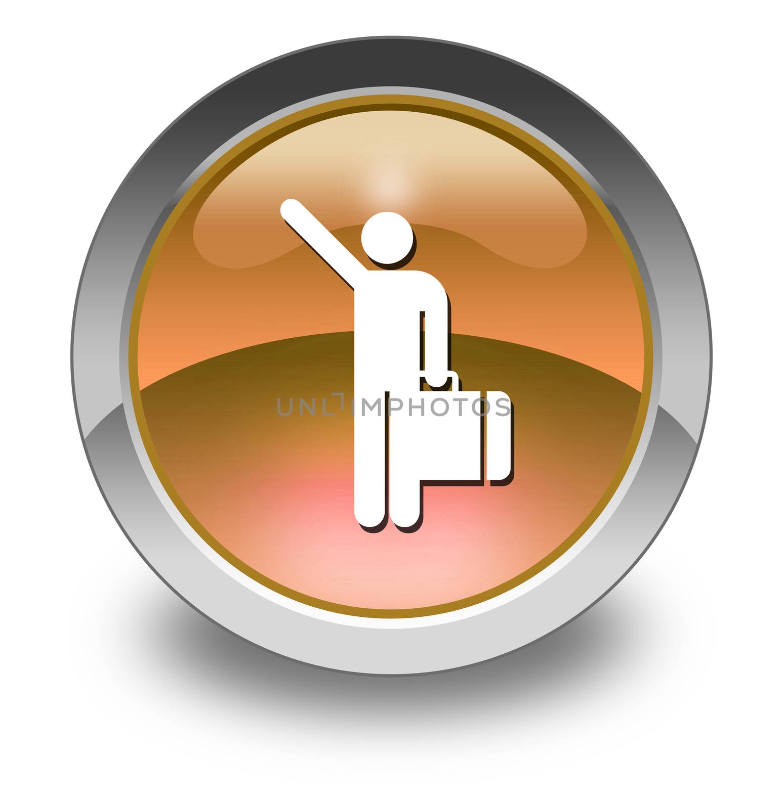 Icon, Button, Pictogram with Arriving Flights symbol