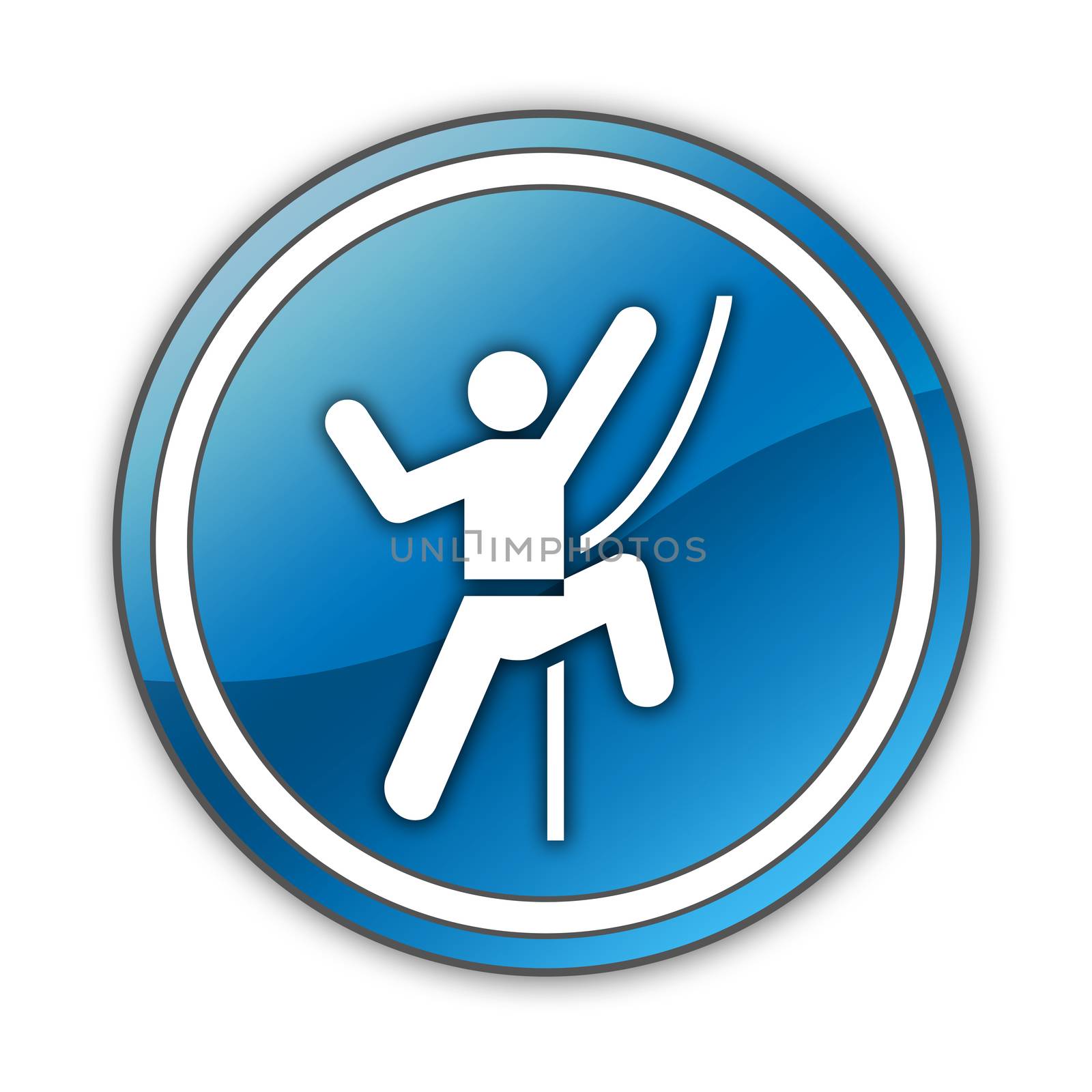 Icon, Button, Pictogram with Rock Climbing symbol