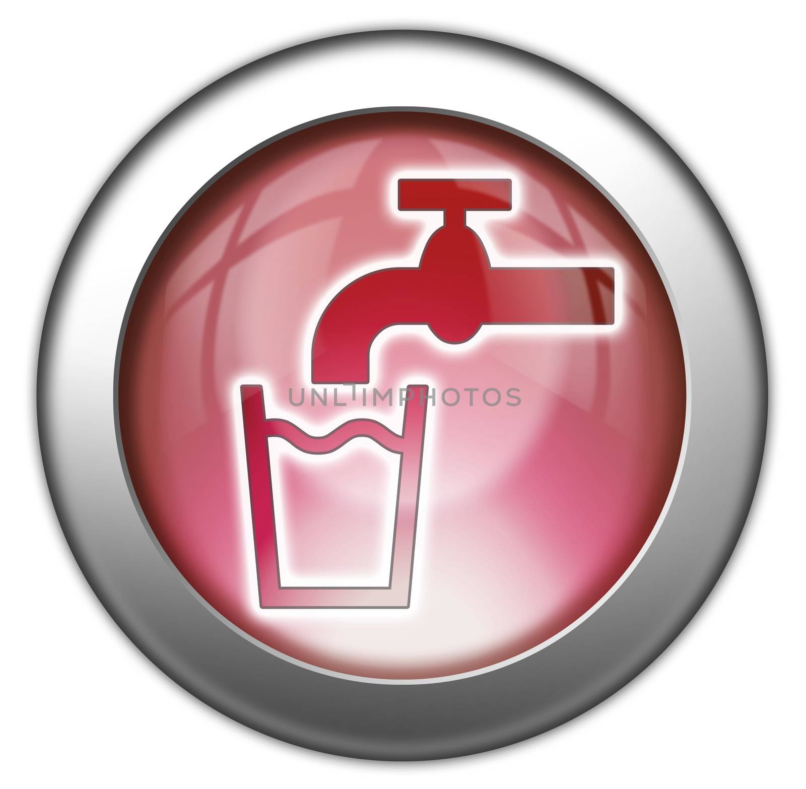 Icon, Button, Pictogram with Running Water symbol