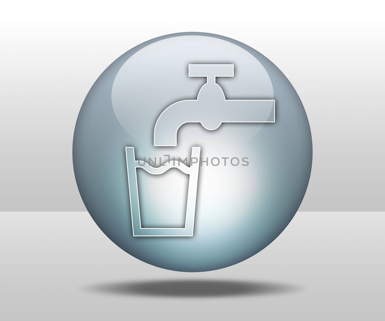 Icon, Button, Pictogram with Running Water symbol