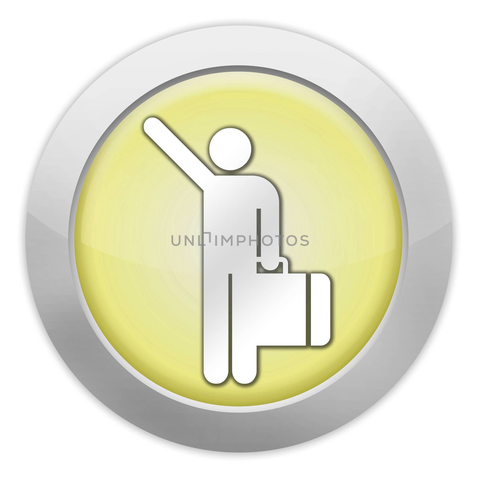 Icon, Button, Pictogram with Arriving Flights symbol