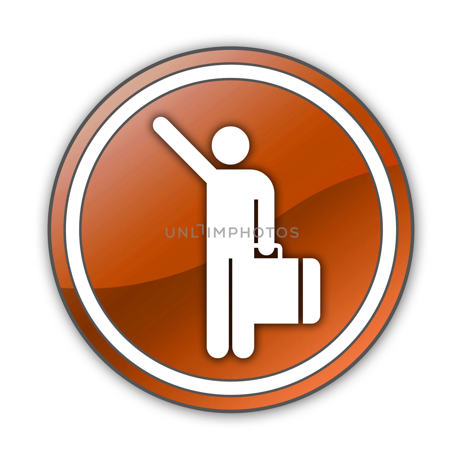 Icon, Button, Pictogram with Arriving Flights symbol