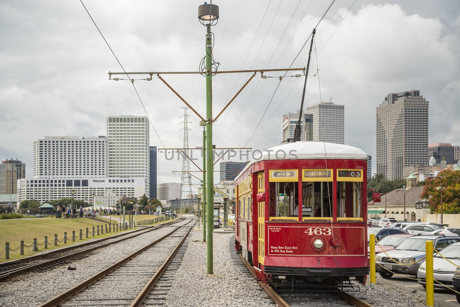 NEW ORLEANS, USA - OCTOBER 18: New Orleans Streetcar Line, on October 18, 2016. Newly revamped after Hurricane Katrina in 2005, the New Orleans Streetcar line began electric operation in 1893.
