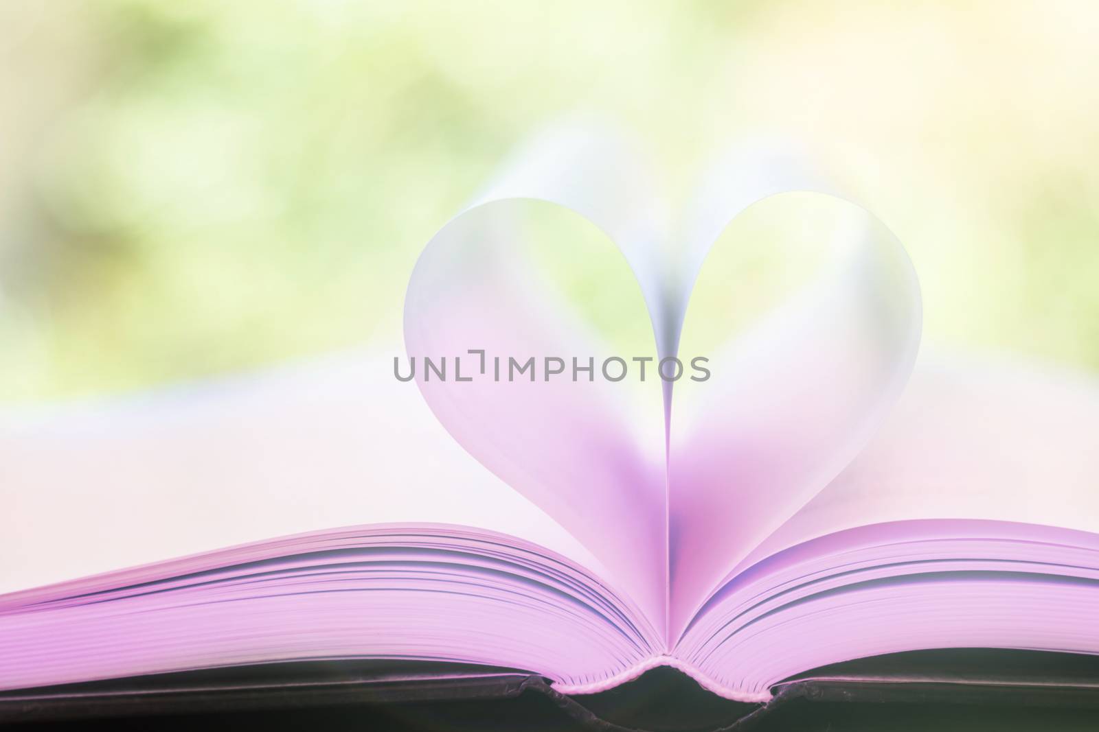 Heart From A Pink Book Page, Vintage Style, Close Up Heart Shape From Pink Paper Book With Soft Light (Blur Background), Concept For Valentine's Day