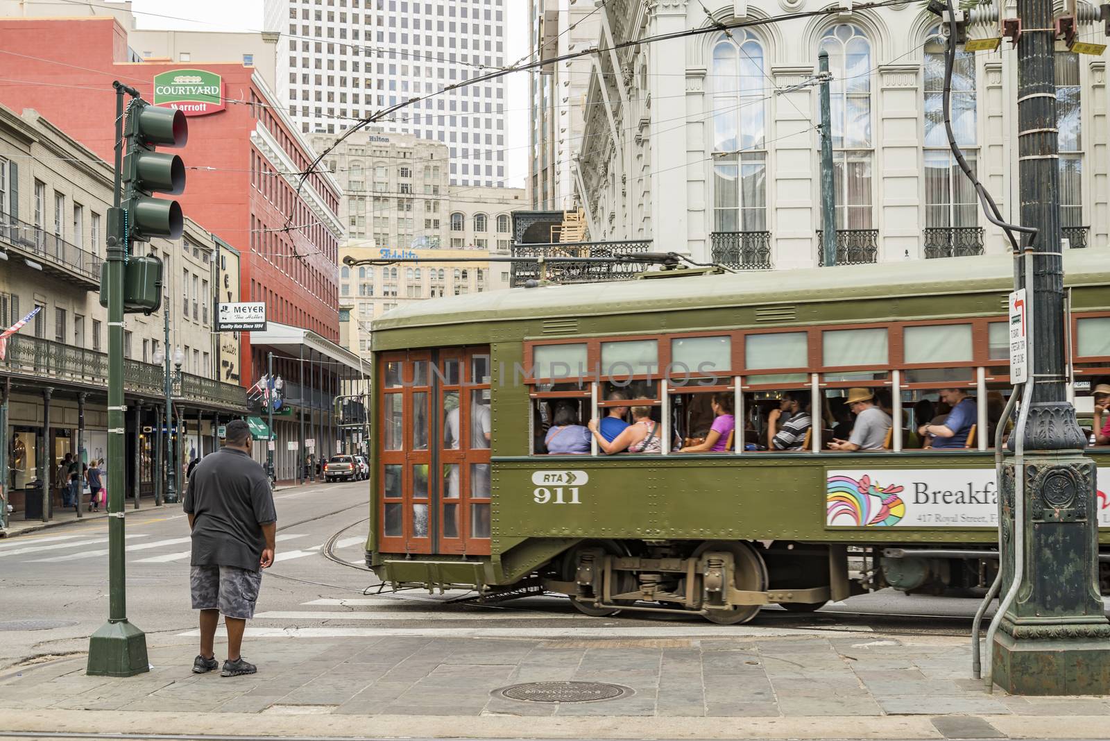 NEW ORLEANS, USA - OCTOBER 17: New Orleans Streetcar Line, on October 17, 2016. Newly revamped after Hurricane Katrina in 2005, the New Orleans Streetcar line began electric operation in 1893.