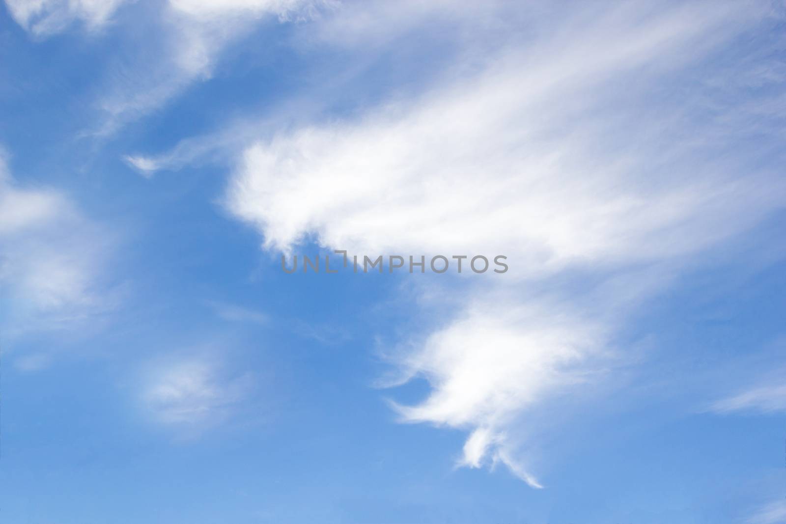The Blue Sky Is Clear And Fuffy White Clouds. Natural For Background.