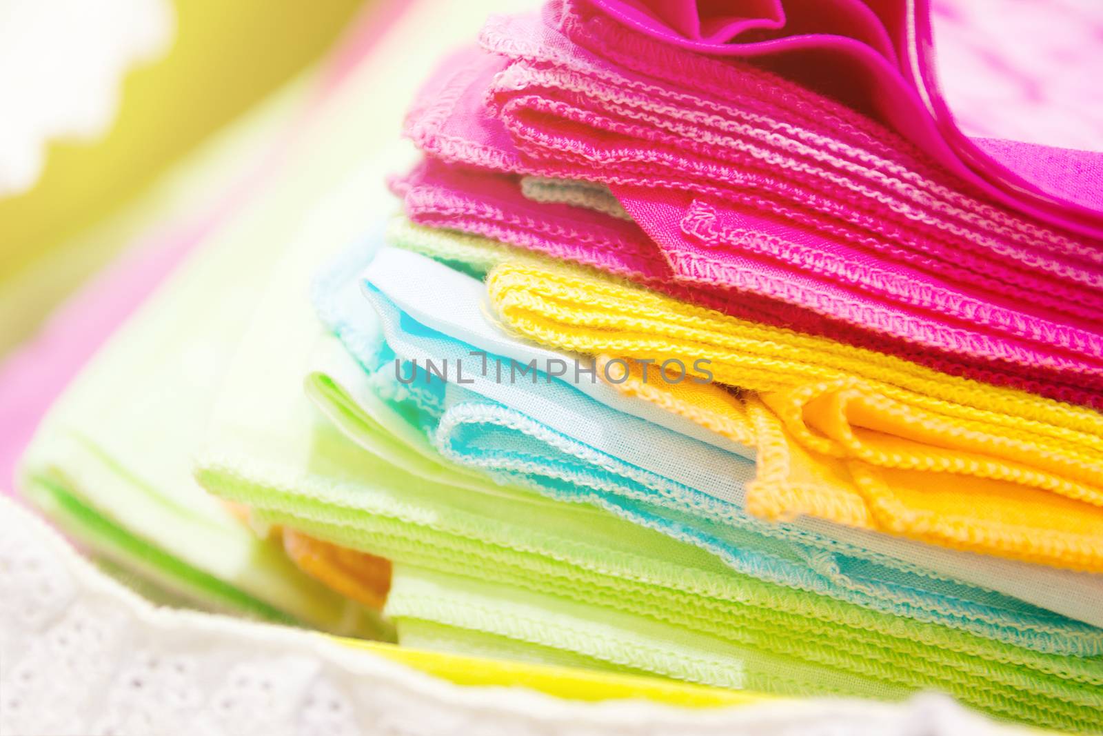 Multicolored Fabric In Outdoor Market, Colorful Mixture Of Towel, Magic Fabric Theme