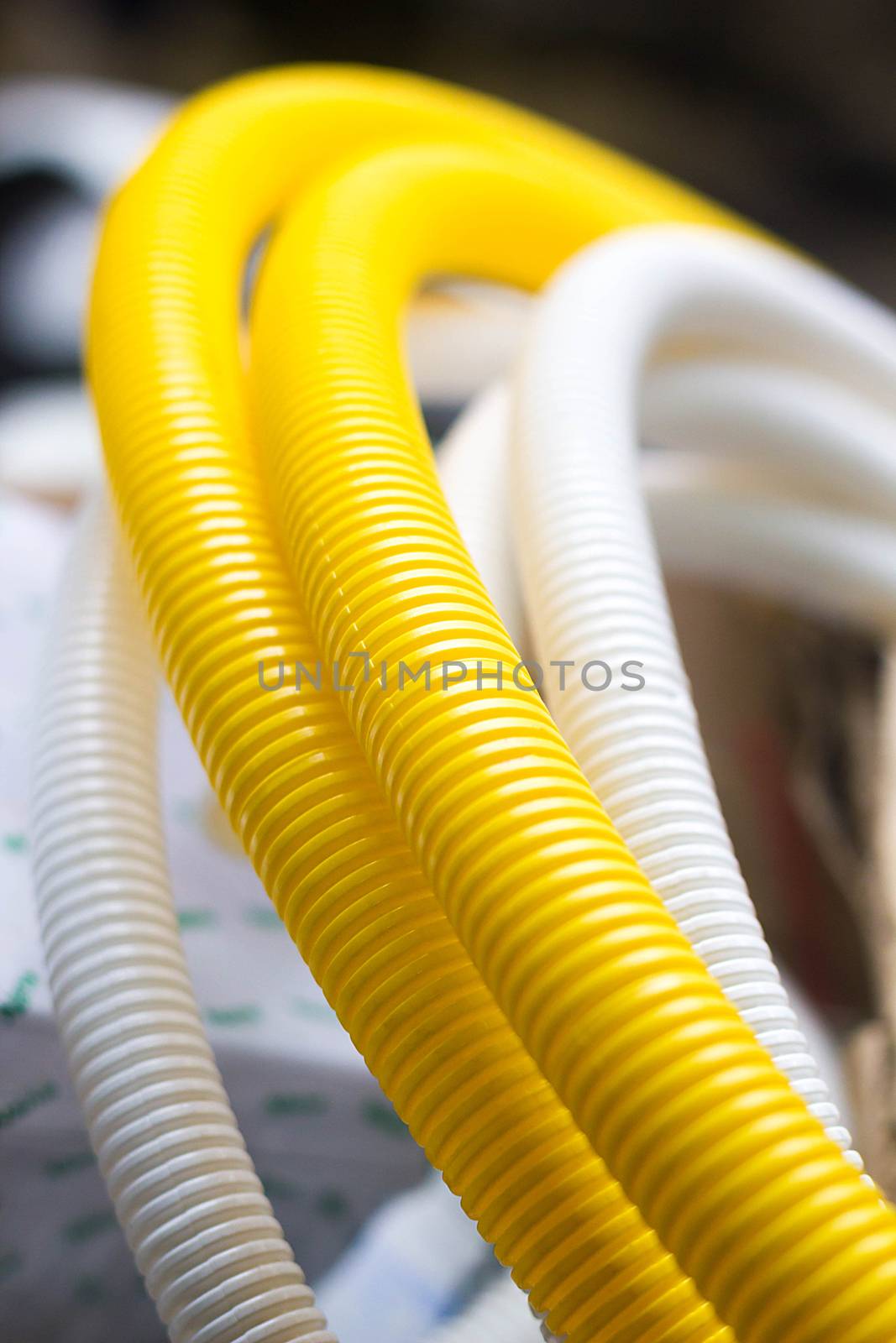 Yellow Flexible Conduit - Enclosure For Fiber Optic Cable, Equip by rakoptonLPN