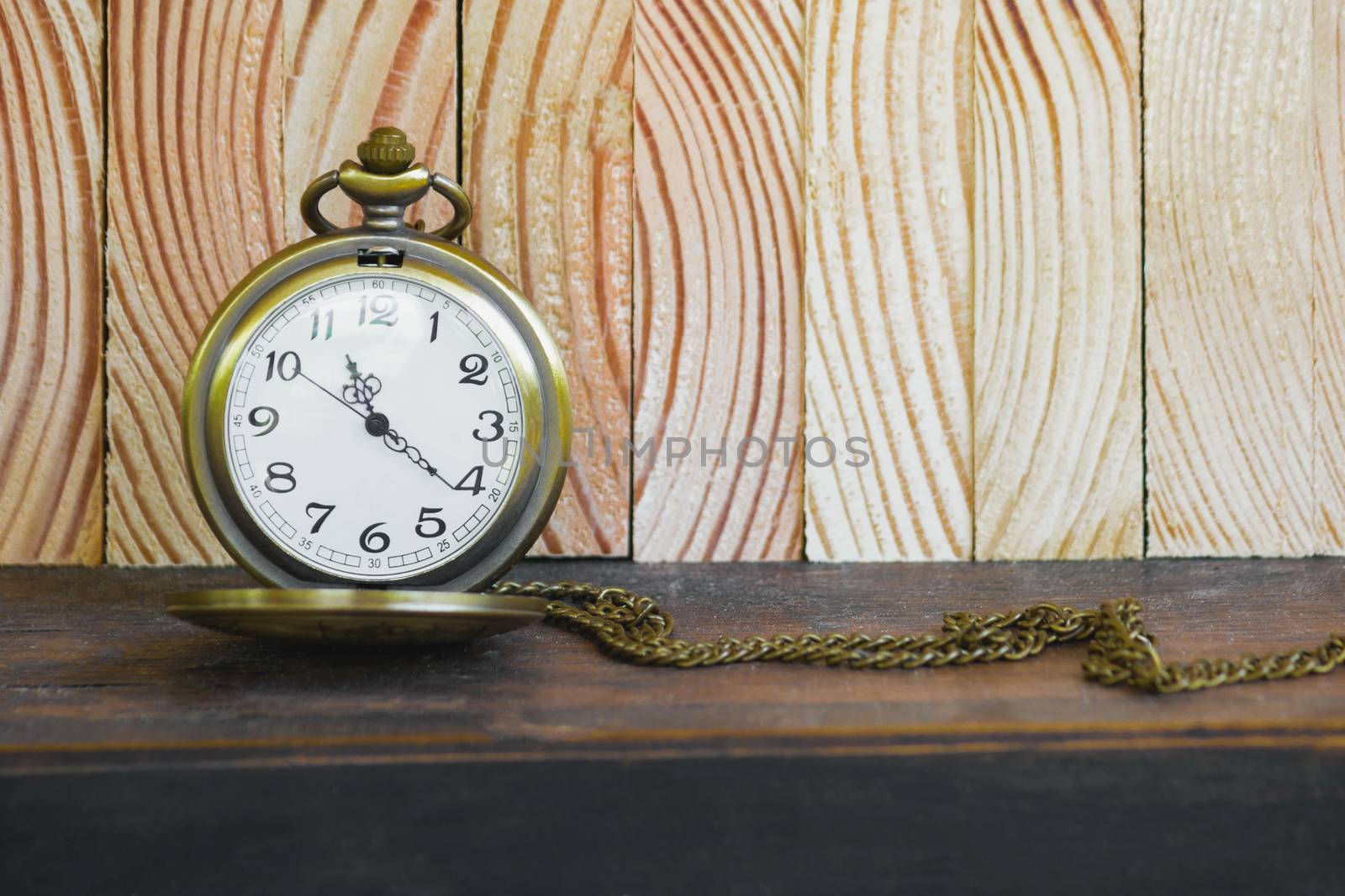 Pocket Watch On Vintage Wood by rakoptonLPN