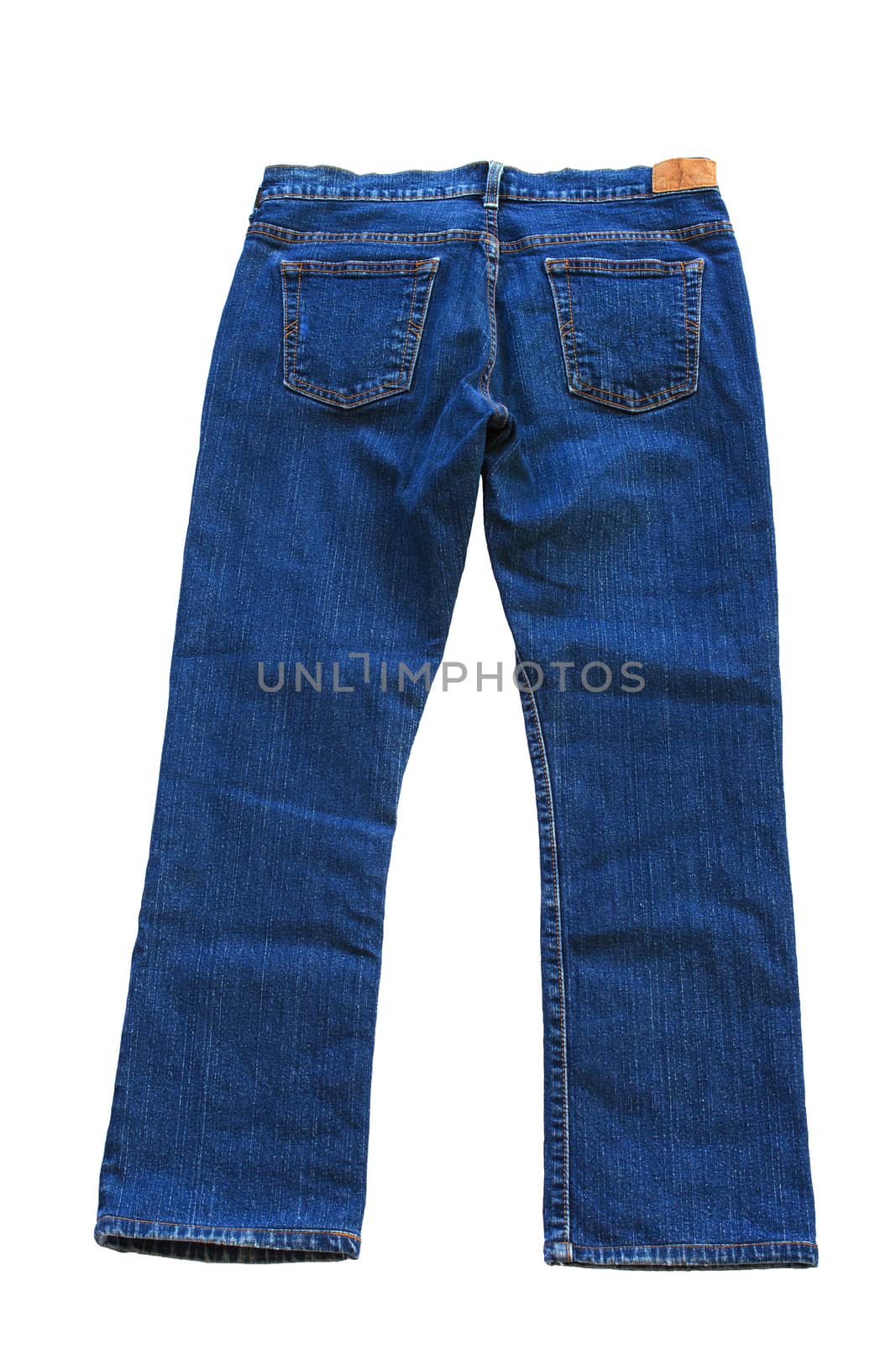 Back Blue Jeans Isolated On White Background by rakoptonLPN