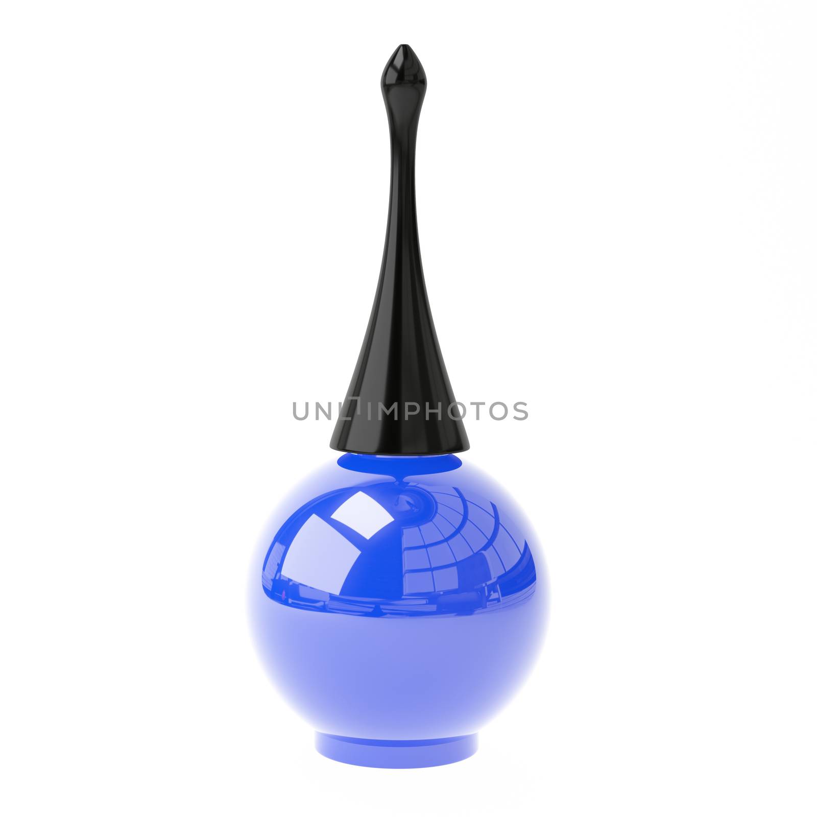 3D Illustration Blue Nail Polish by brux