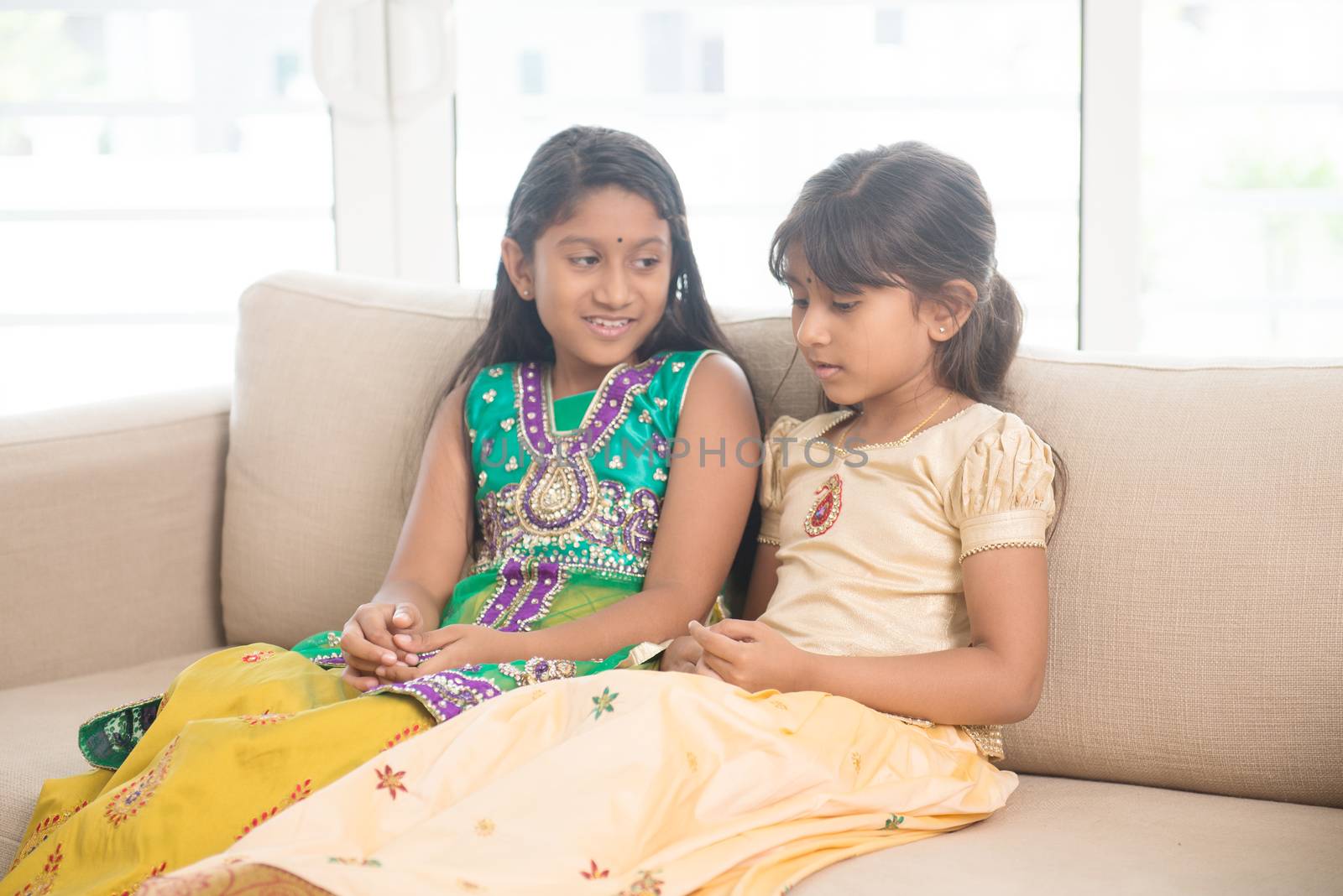 Indian children bonding at home by szefei