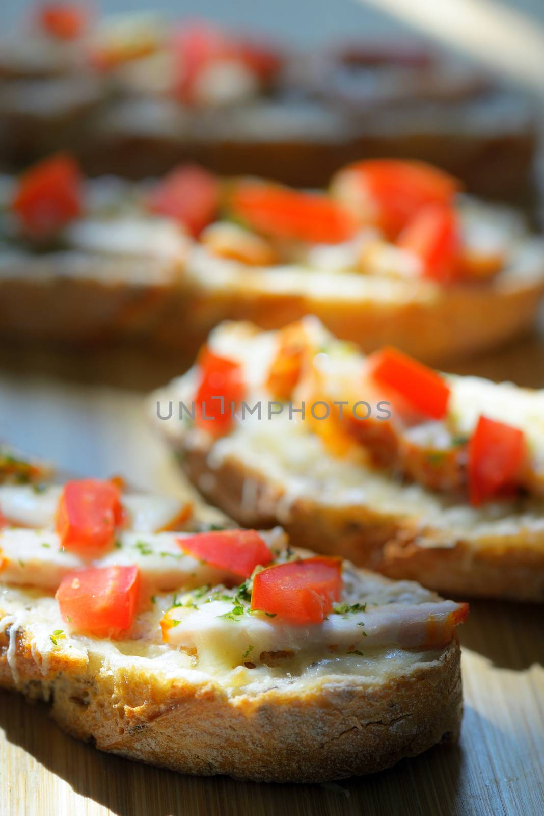 italian bruschetta with chicken