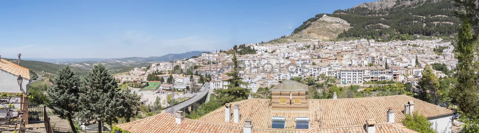 Panoramic view of Cazorla village, in the Sierra de Cazorla, Segura and the Villas (Biosphere Reserve), Jaen, Spain