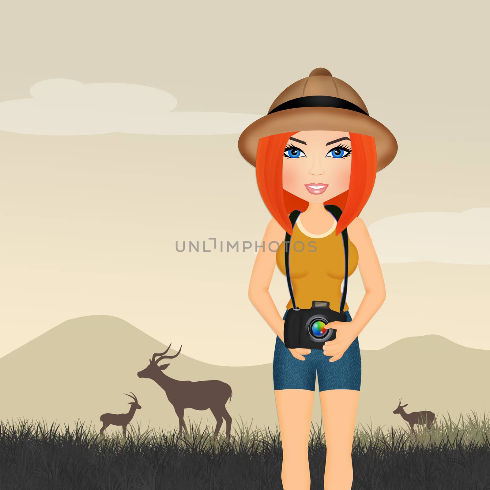 girl takes photographs at the safari by adrenalina