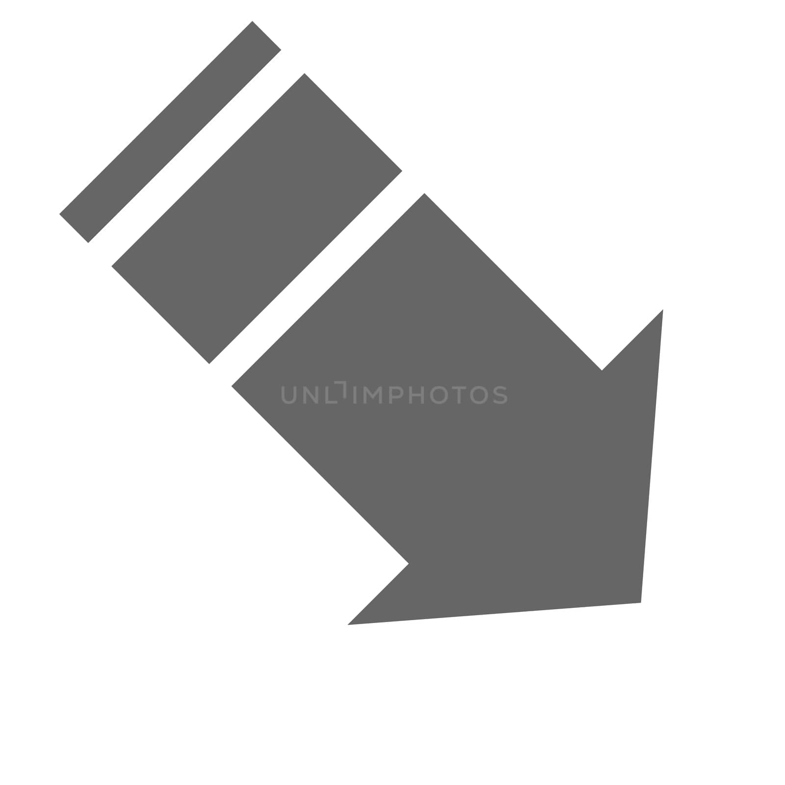 Pointer, arrow in modern flat style. Arrow button isolated on white background. Symbol for web design, site, app, UI.