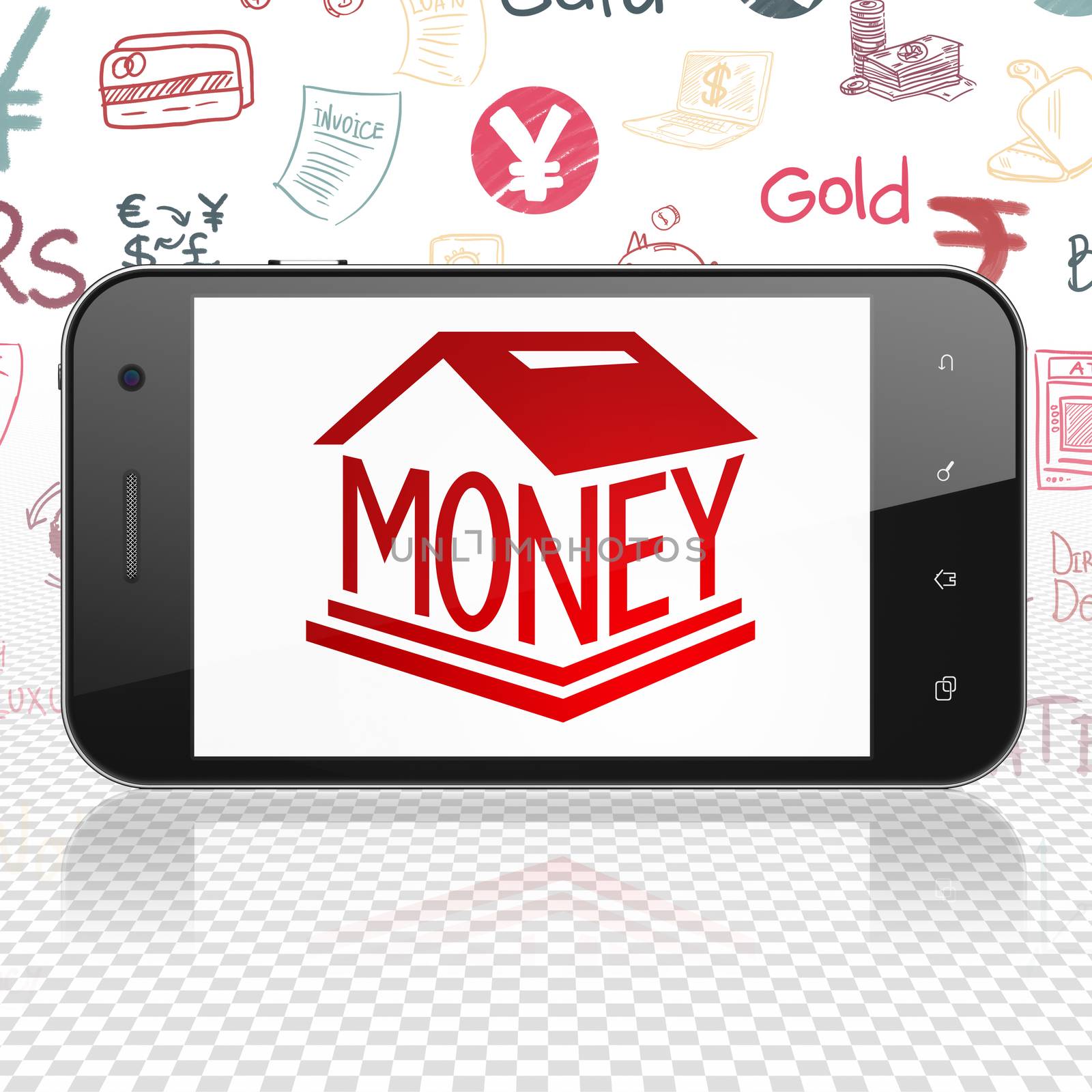 Money concept: Smartphone with Money Box on display by maxkabakov