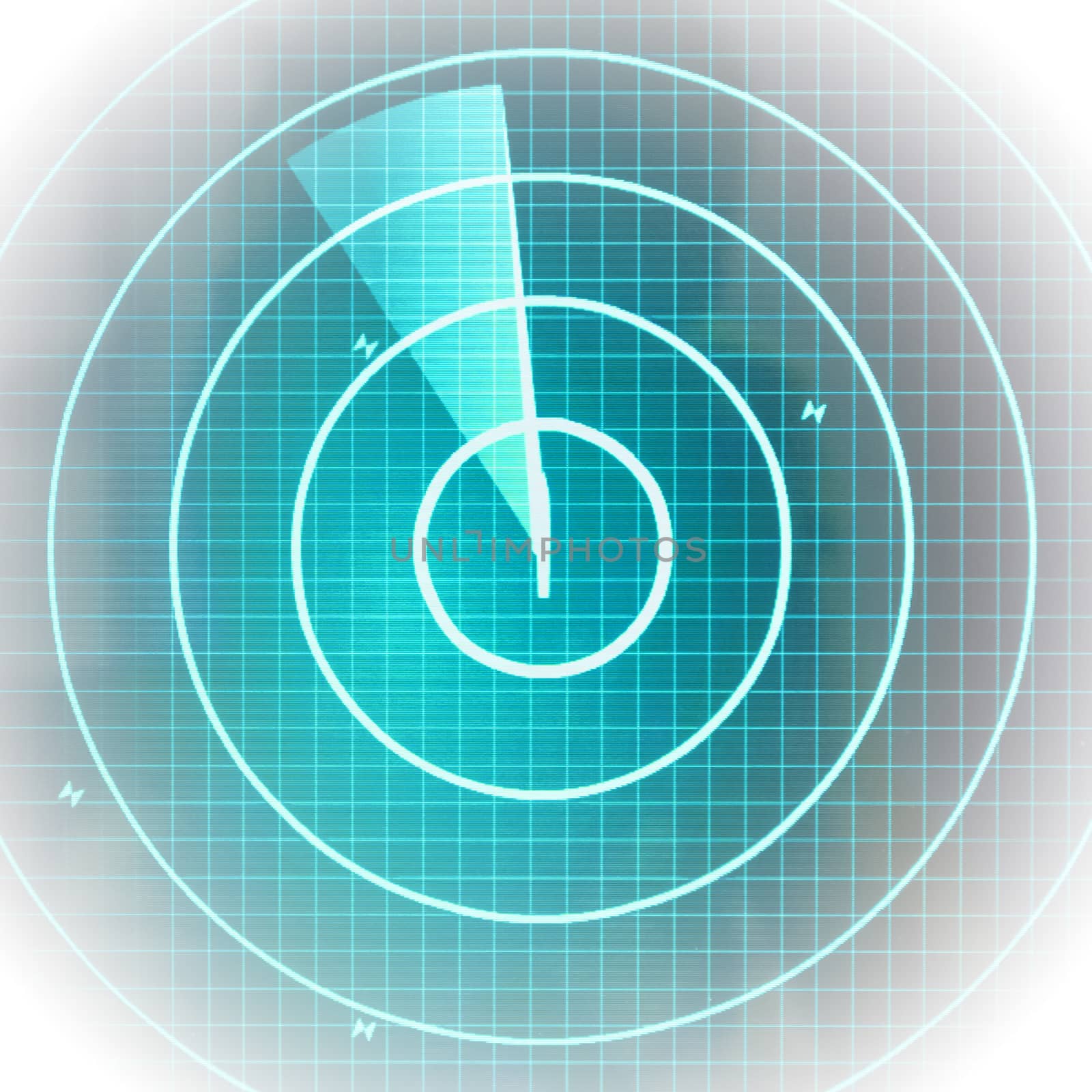 Blue radar screen with dots by michaklootwijk