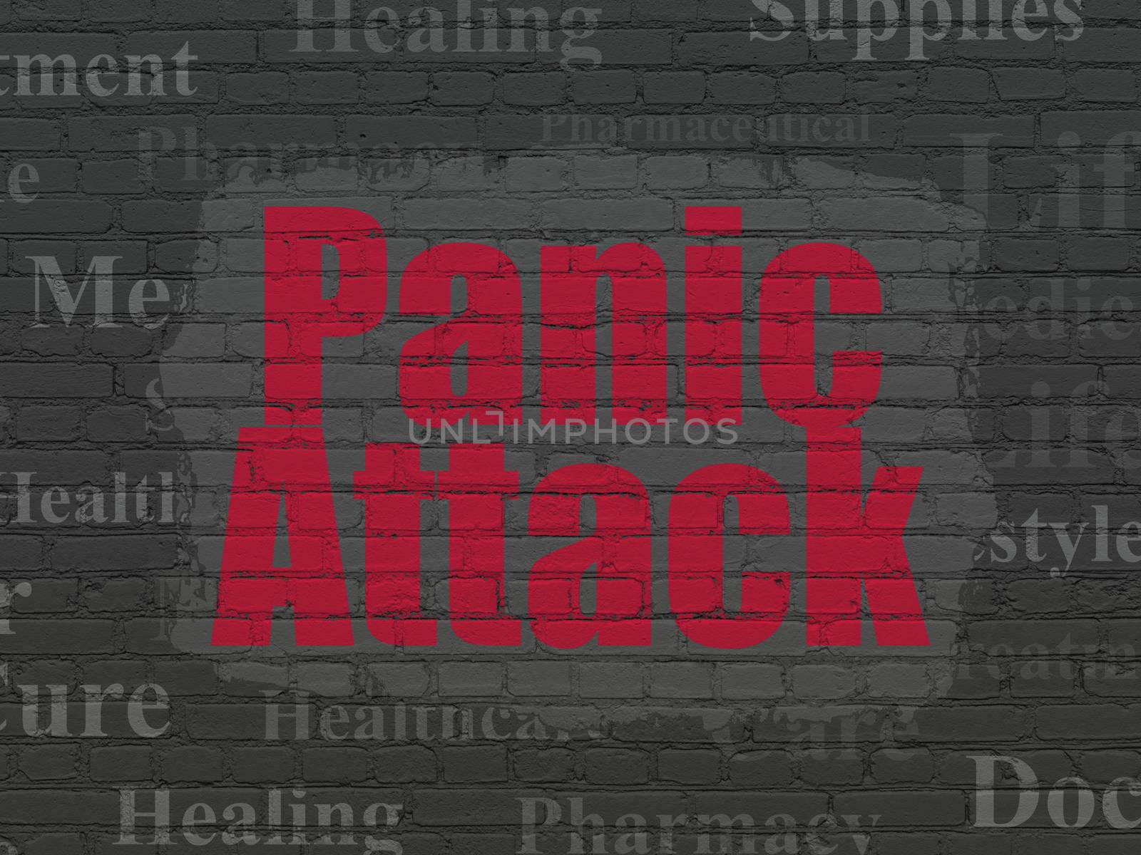 Healthcare concept: Panic Attack on wall background by maxkabakov