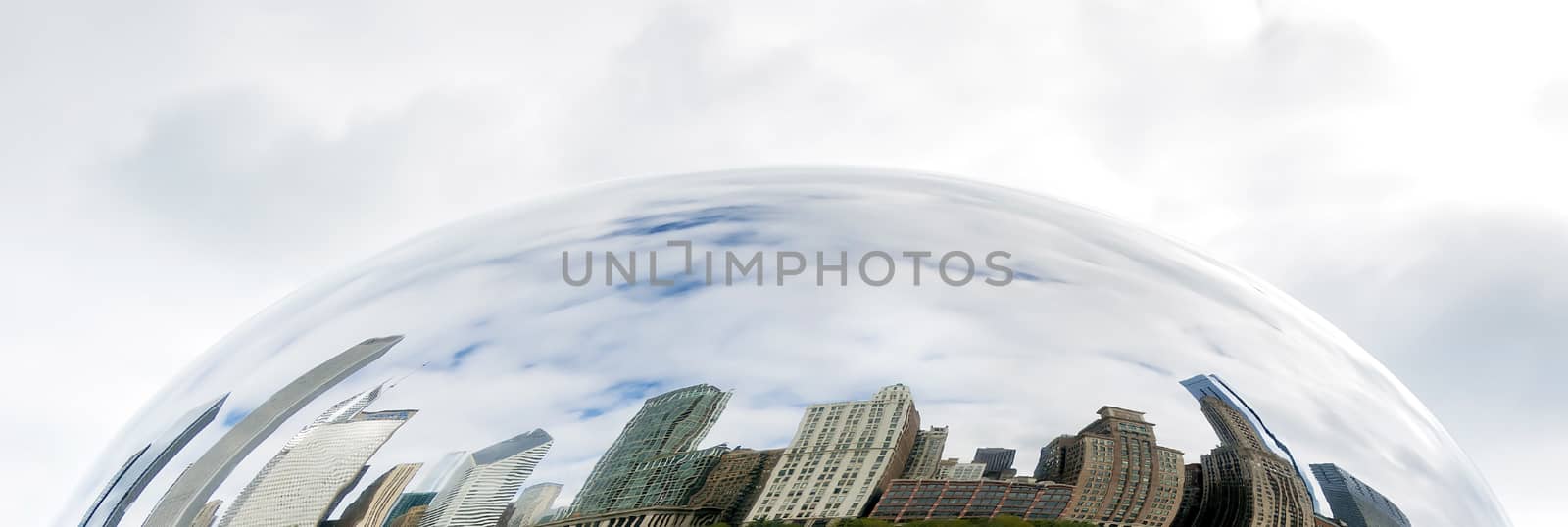 Buildings of Chicago reflected on the Cloud Gate by rarrarorro