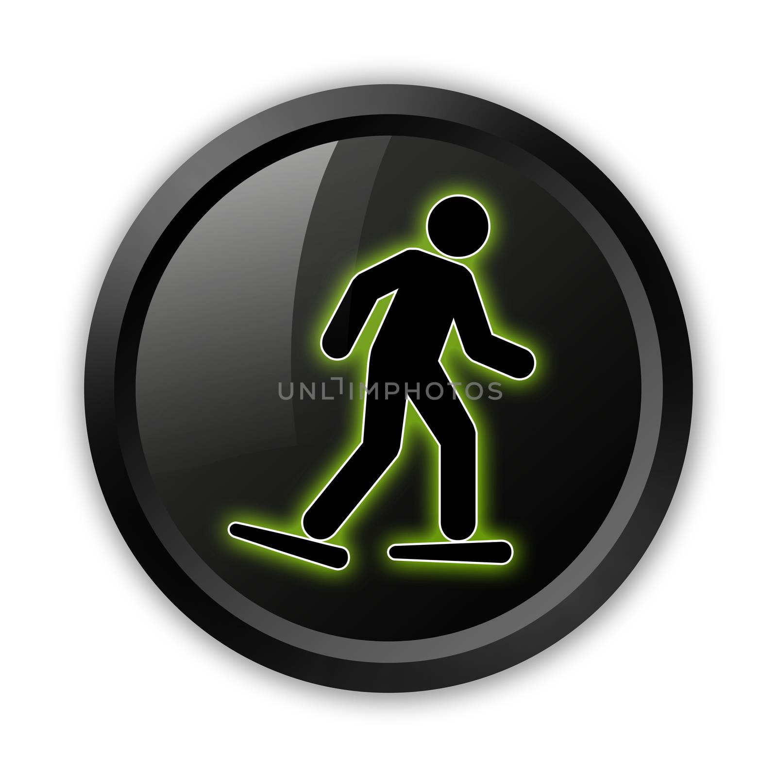 Icon, Button, Pictogram with Snowshoeing symbol