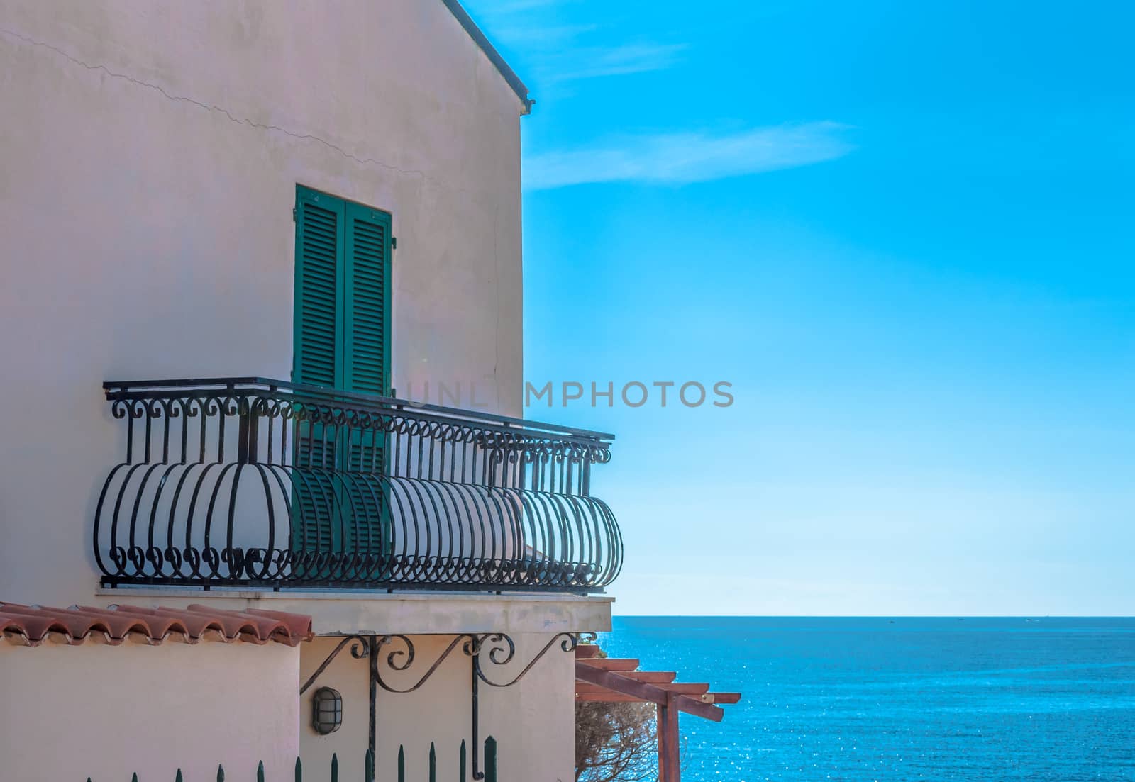Balcony on the sea in Fertilia village by replica