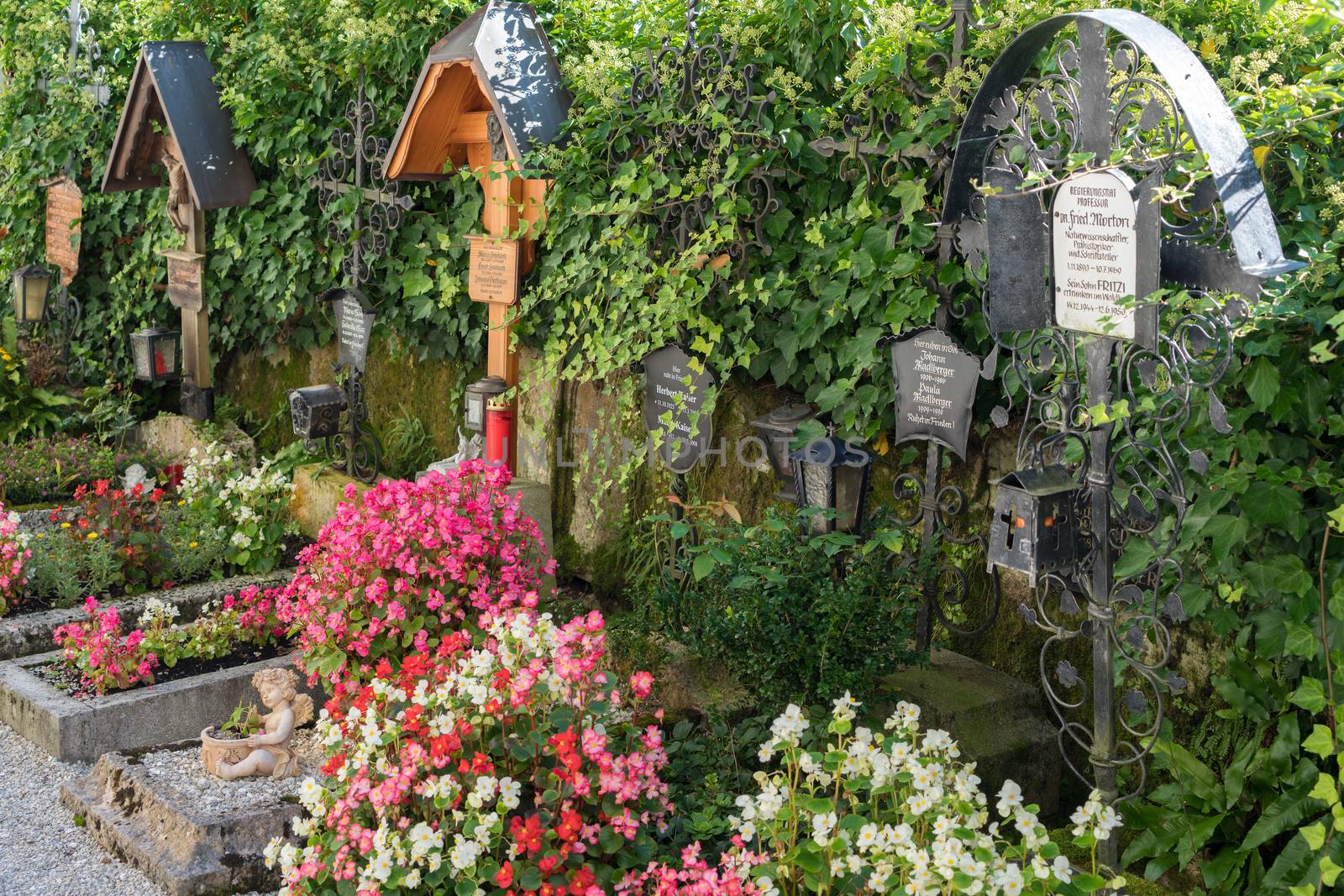 Well Kept Graveyard at the Maria Hilf Pilgrimage Church in Halls by phil_bird